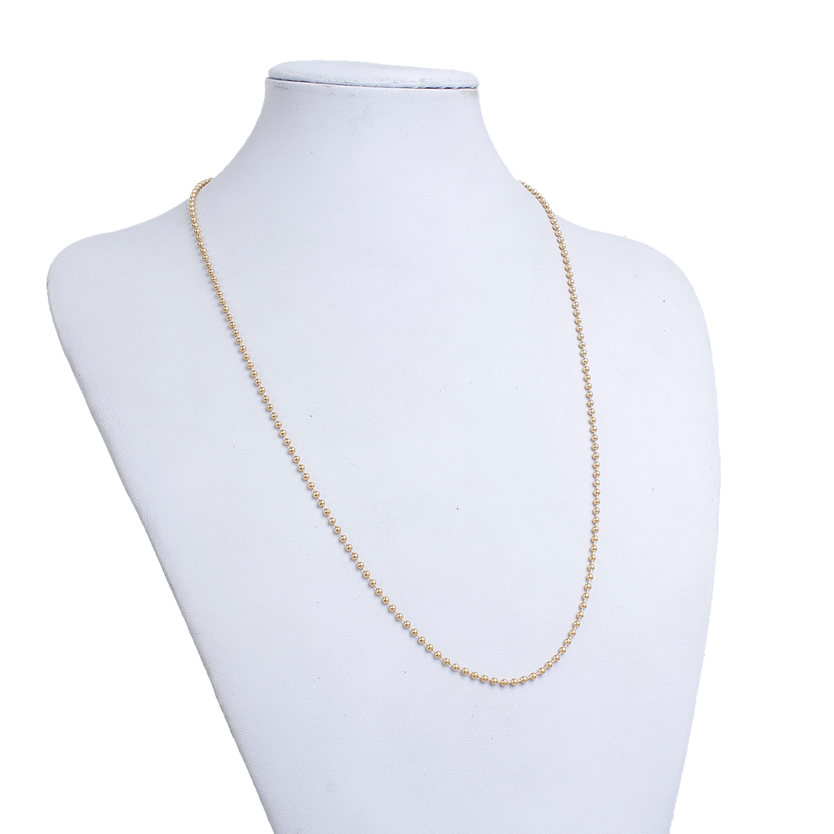 Picture of 1 Piece Vacuum Plating 304 Stainless Steel Ball Chain Necklace For DIY Jewelry Making Gold Plated 60cm(23 5/8") long, Chain Size: 2mm Dia.