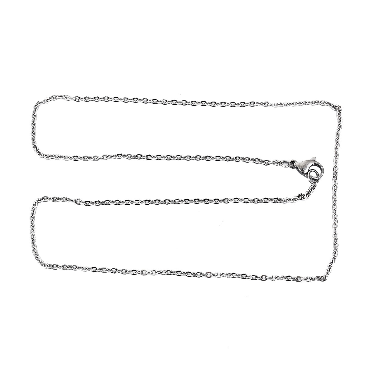 Picture of 304 Stainless Steel Link Cable Chain Necklace Oval Silver Tone 45.5cm(17 7/8") long, Chain Size: 2.2x2mm(1/8"x1/8"), 3 PCs