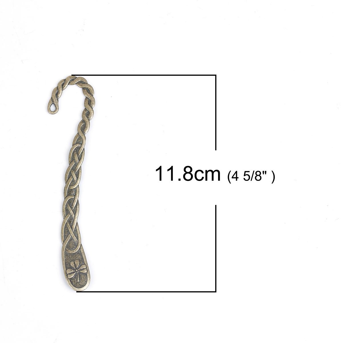 Immagine di Lega di Zinco Segnalibro A Forma di Lettera S Bronzo Antico Fiore Disegno 11.8cm x 2.5cm, 5 Pz