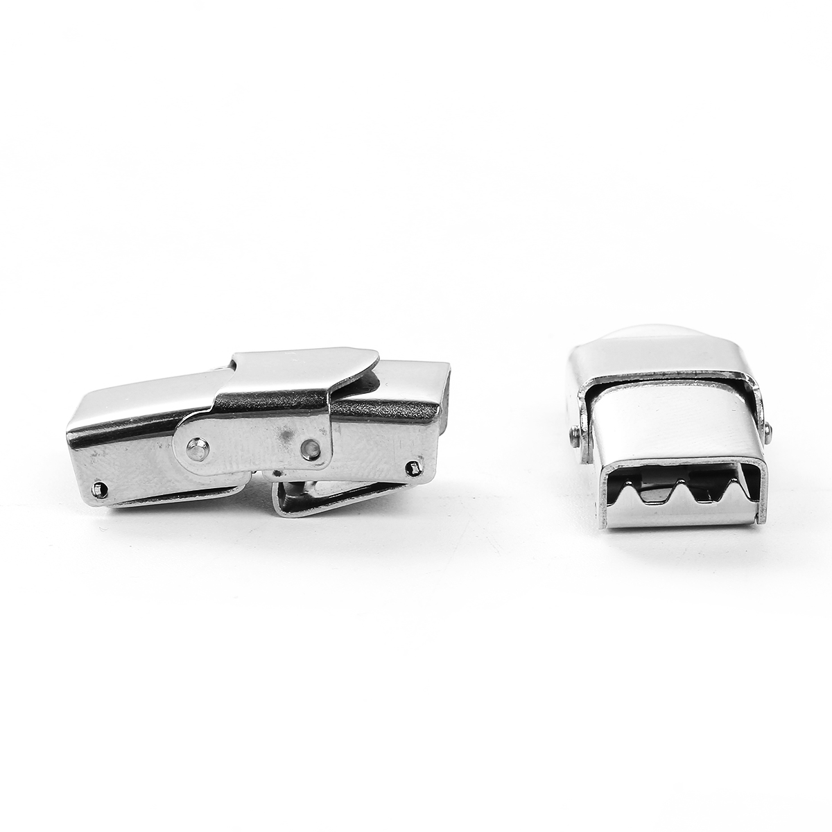 Picture of Stainless Steel Cord Clasps Silver Tone (Fits 10mm x 6mm Cord) 25mm x14mm(1" x 4/8"), 3 PCs