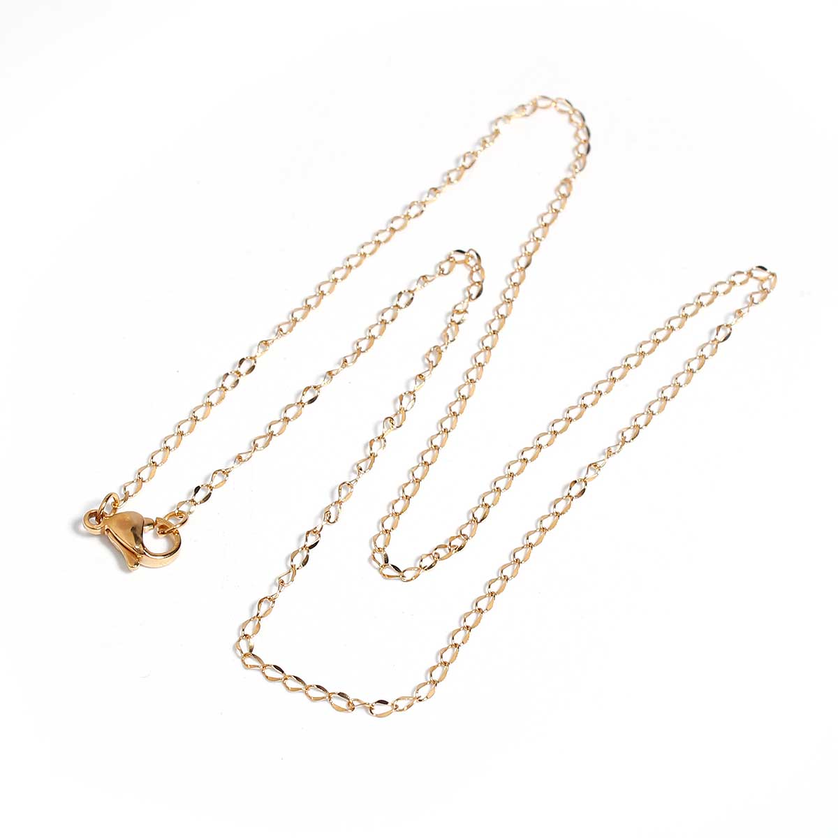 1 本 304ステンレス鋼 喜平チェーン ネックレス 金メッキ 45cm長さ、 チェーンサイズ: 3x1.8mm、 の画像