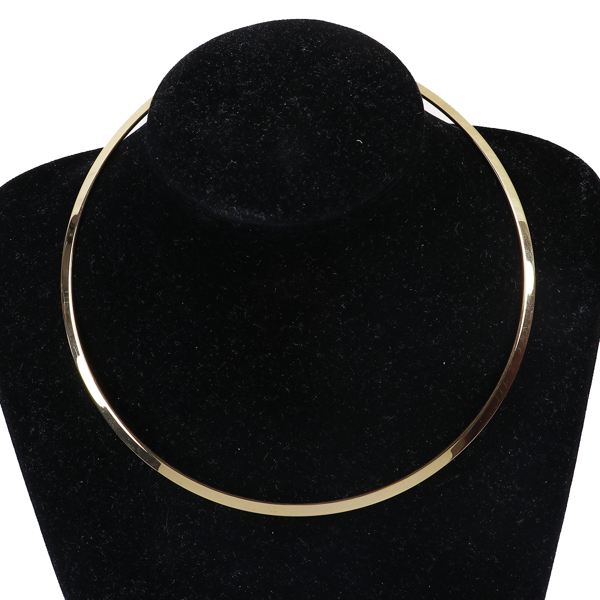 Image de 1 Pièce Collier Tour de Cou en 304 Acier Inoxydable Placage sous Vide Doré Pouvoir Ouvrir 45.5cm long