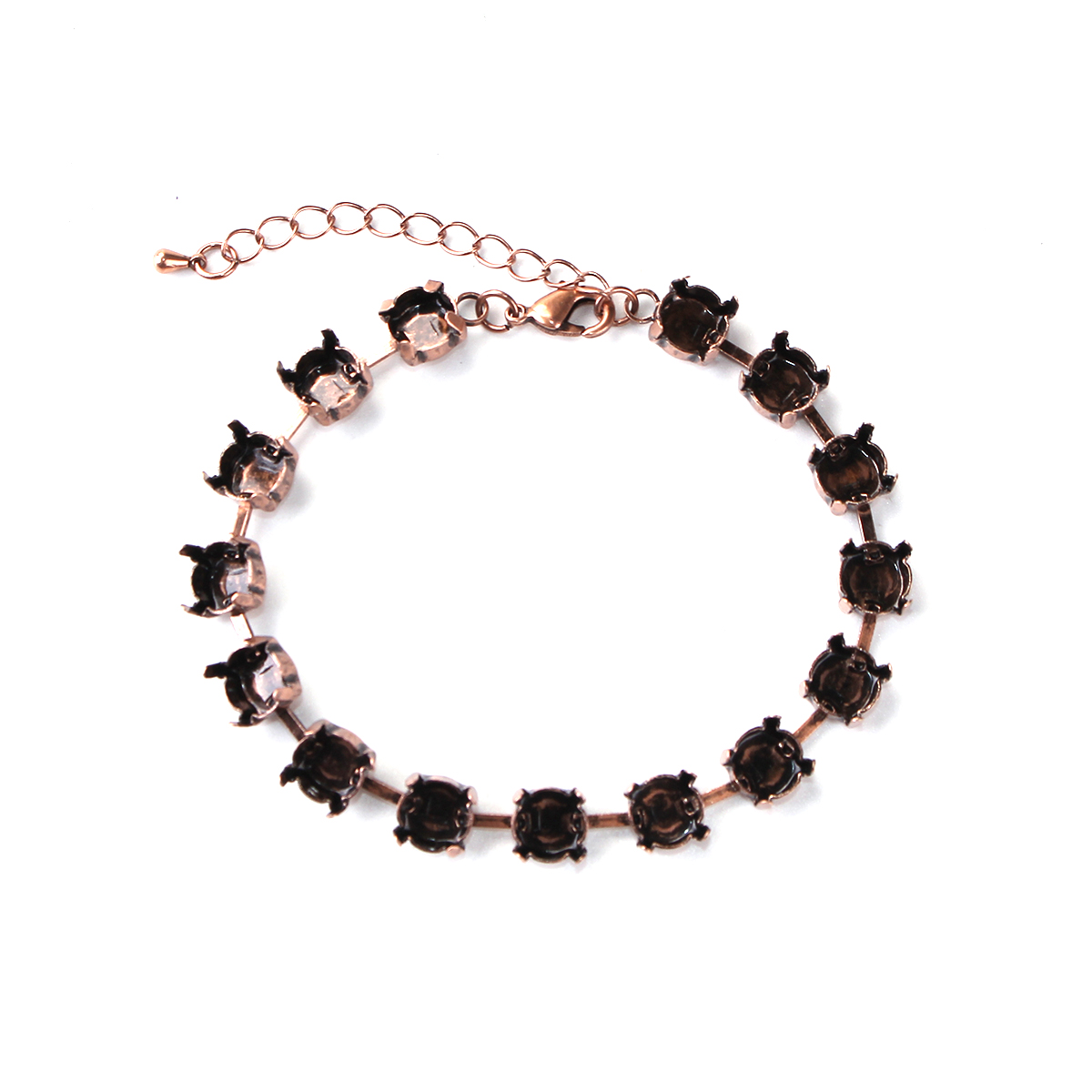 Immagine di Ottone Braccialetti Ossido di Rame Basi per Cabochon (Adatto 12mm Dia.) lunghezza: 20cm, 3 Pz