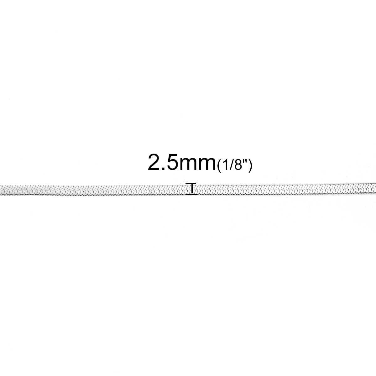 Picture of Stainless Steel Snake Chain Silver Tone 2.5mm( 1/8"), 3 M