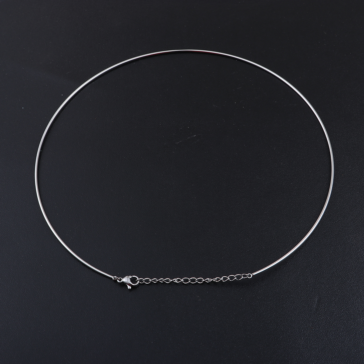 Image de Collier Tour de Cou en 304 Acier Inoxydable Argent Mat 40cm Long, 1 Pièce