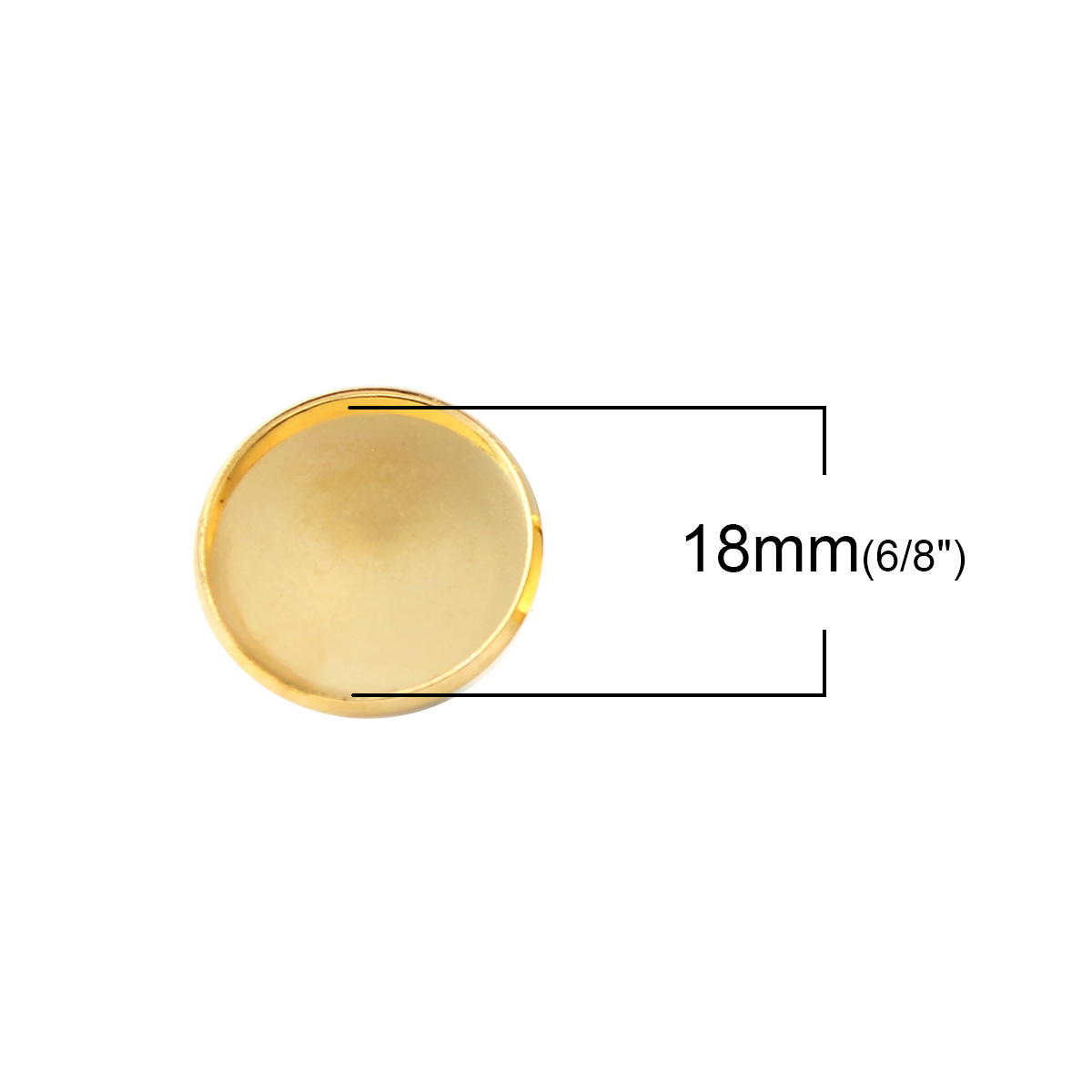 真鍮 イヤリングパーツ 円形 金メッキ 台座付 ( 18mmに適応) 20mm x 14mm、 10 個 の画像