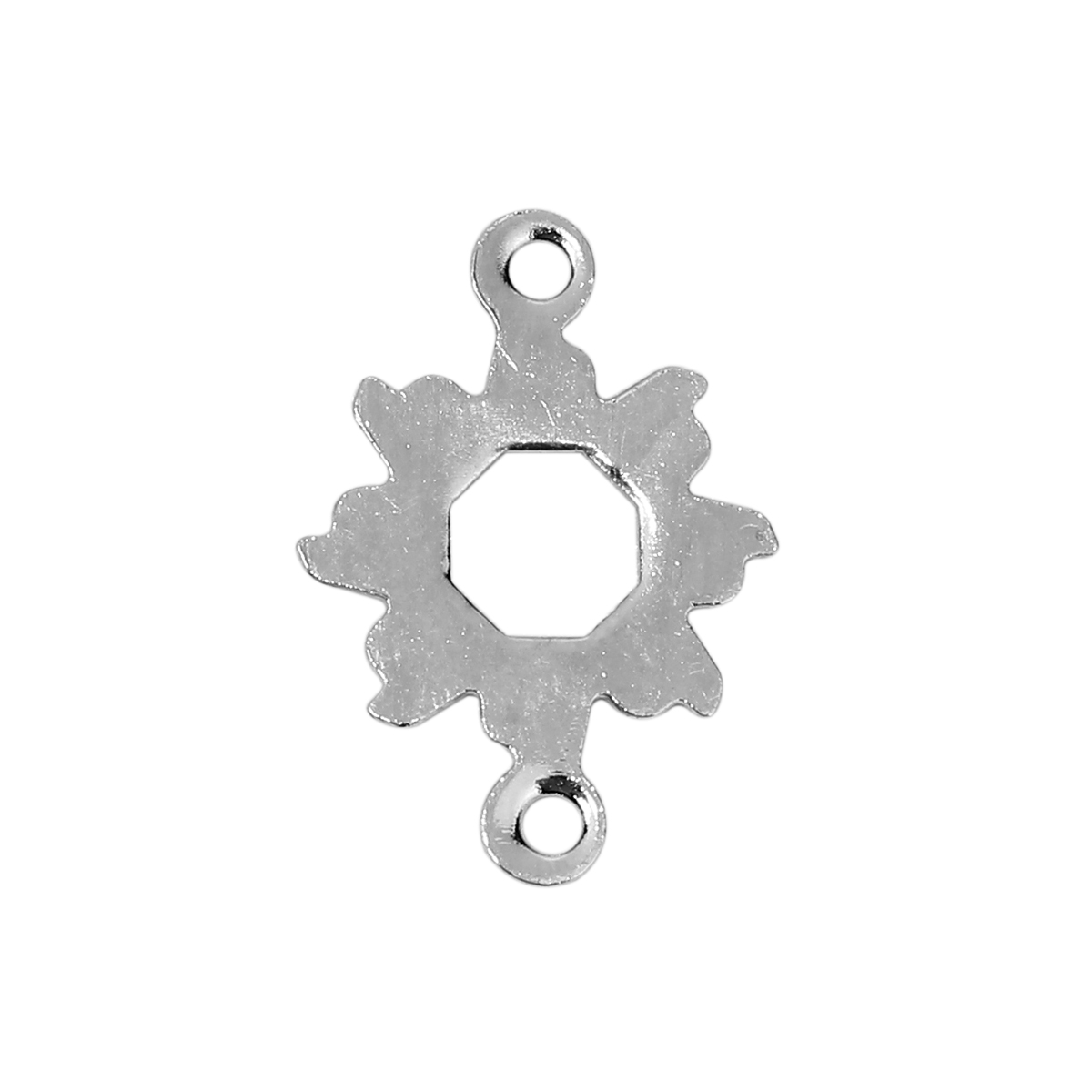 Picture of Brass Connectors Flower Silver Tone 14mm( 4/8") x 10mm( 3/8"), 30 PCs