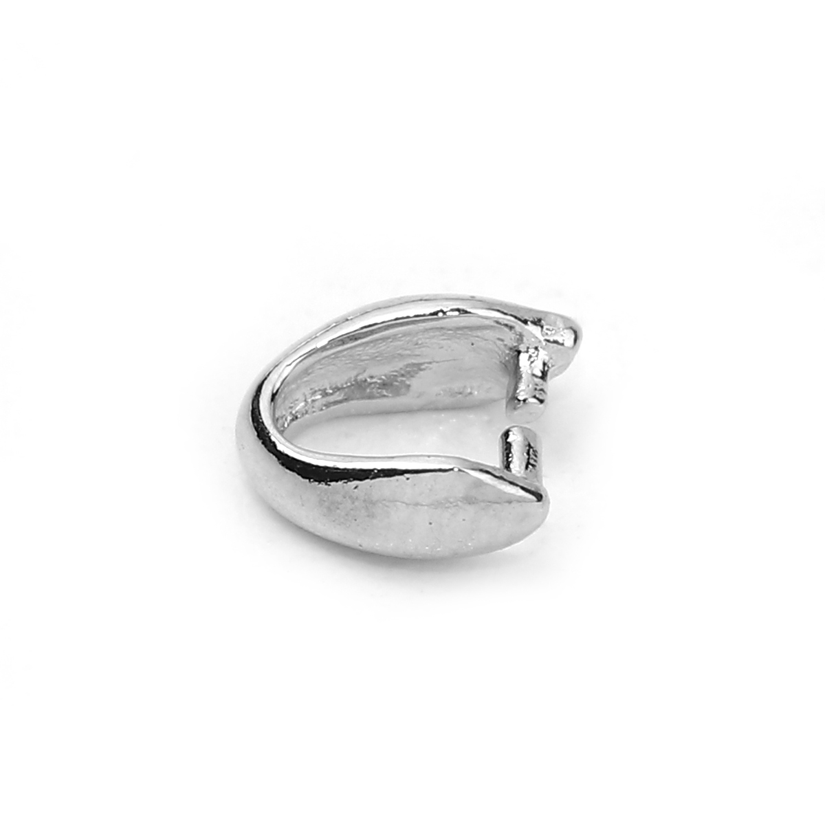 Bild von Messing Collierschlaufe Anhängerschlauf​e Silberfarbe 6mm x 5mm, 20 Stück