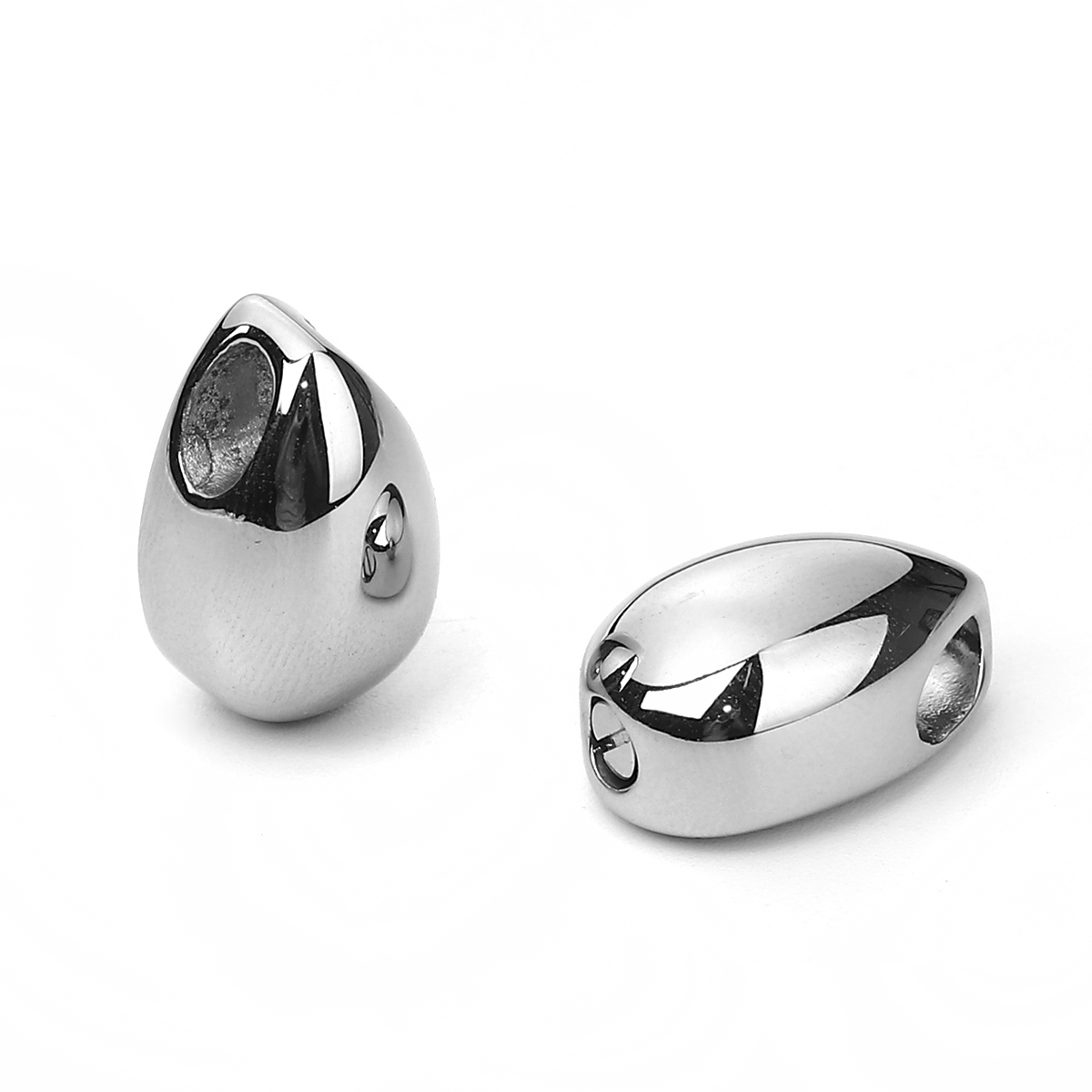 Picture of 304 Stainless Steel Charms Drop Silver Tone 18mm( 6/8") x 12mm( 4/8"), 1 Piece”