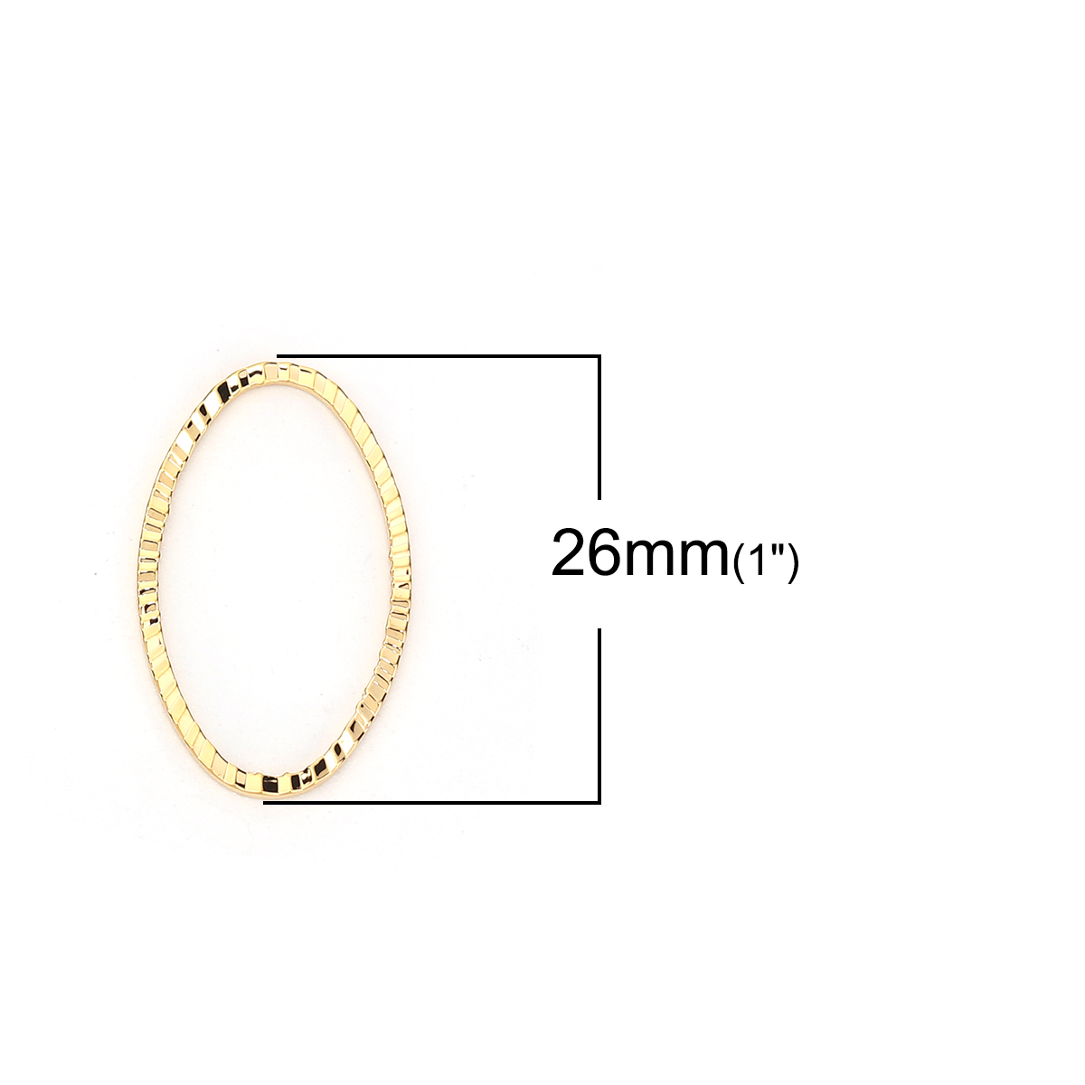 真鍮 コネクター 楕円形 リアルゴールドメッキ 26mm x 16mm、 10 個 の画像