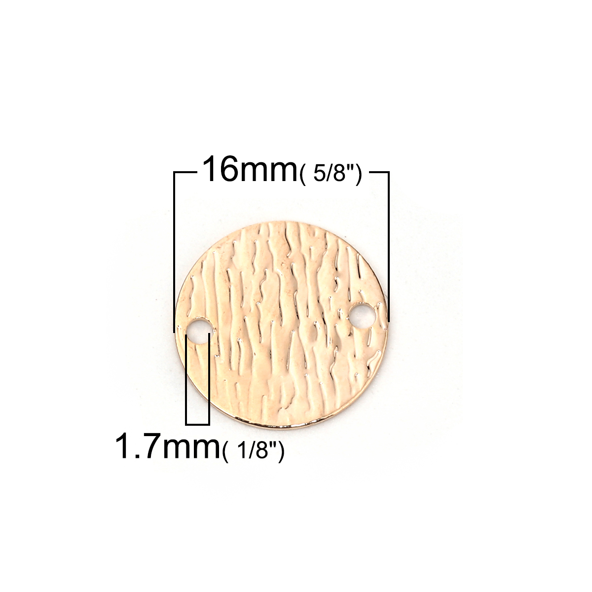 Image de Connecteurs en Laiton Rond Plaqué Or Véritable 16mm Dia, 5 Pcs