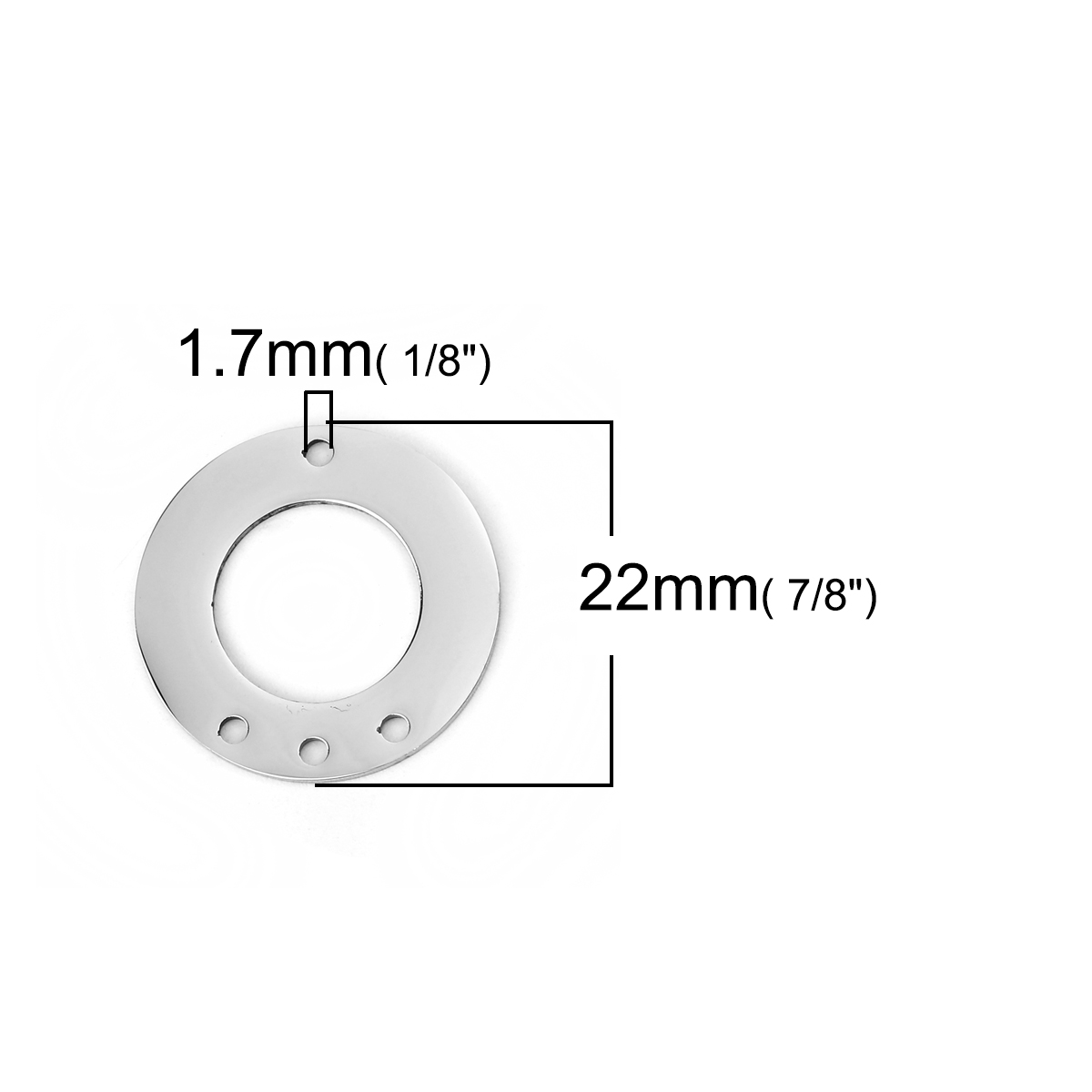 Bild von 304 Edelstahl Kronleuchter Verbinder Ring Silberfarbe 22mm D., 2 Stück