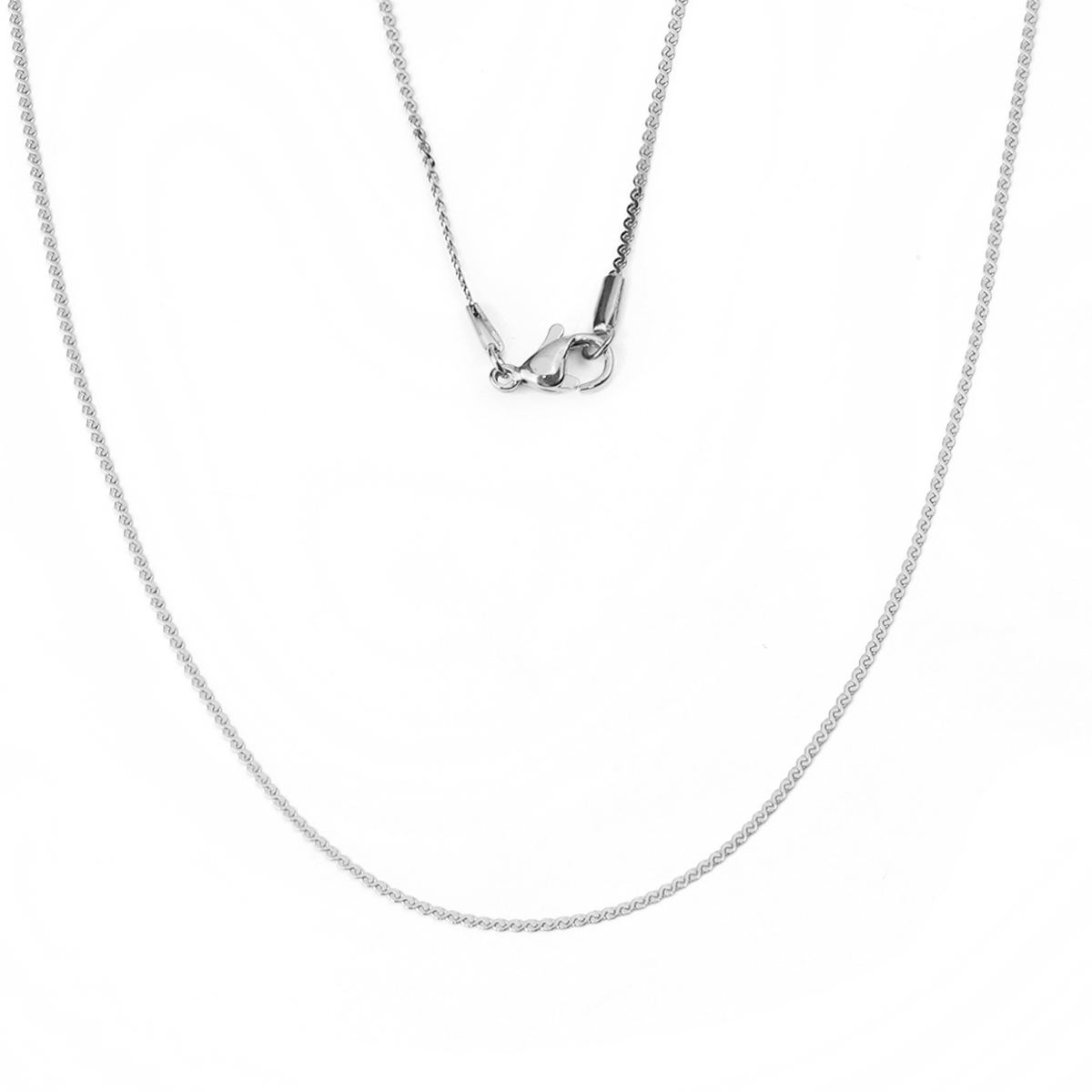 Picture of 304 Stainless Steel Link Chain Necklace S-shape Silver Tone 50.5cm(19 7/8") long, Chain Size: 1.2mm, 1 Piece