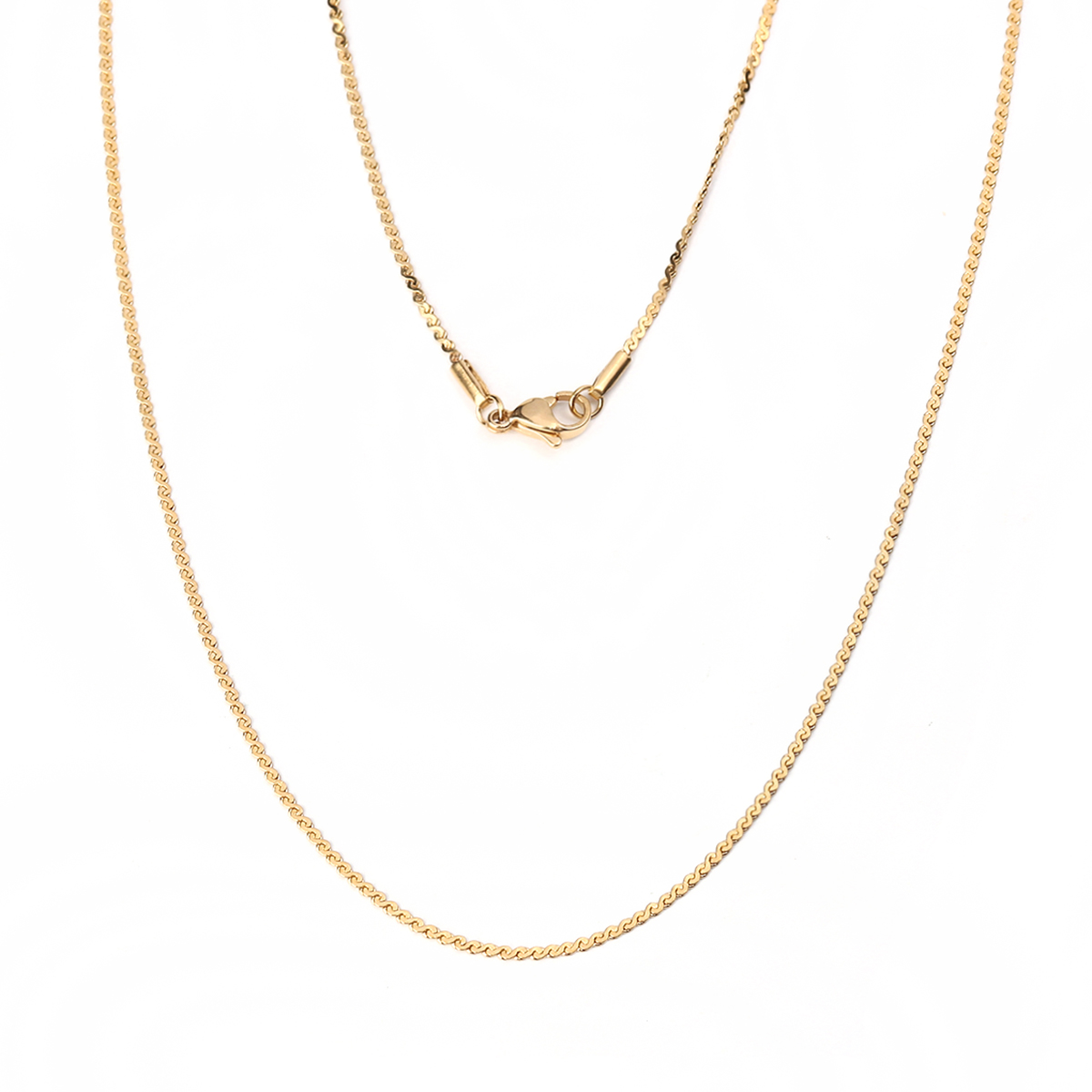 Image de 1 Pièce Colliers en 304 Acier Inoxydable Placage sous Vide Chaînes Forme de S Doré 51cm long, Taille de Chaîne: 1.5mm