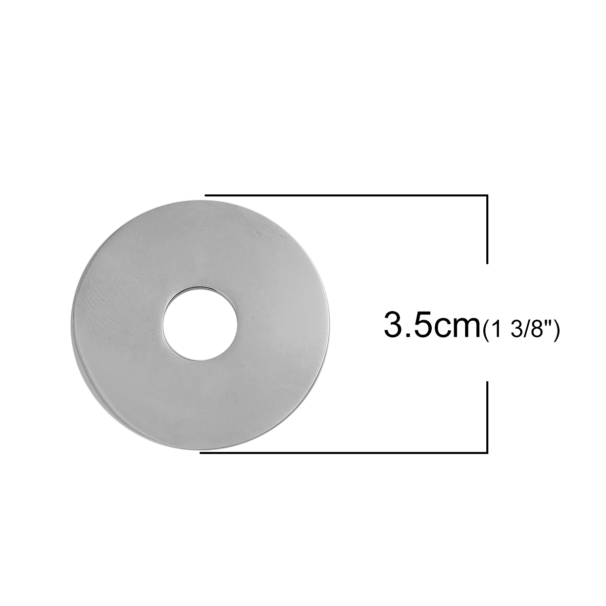 Picture of Stainless Steel Pendants Circle Ring Silver Tone 35mm(1 3/8") Dia., 3 PCs