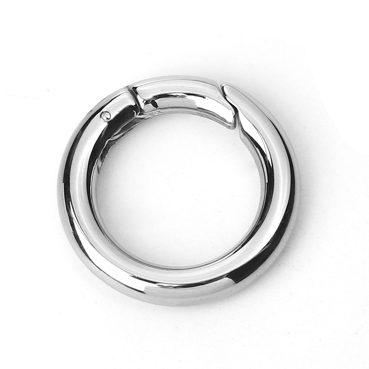 Picture of 304 Stainless Steel Spring Ring Clasps Round Silver Tone 24mm(1"), 1 Piece