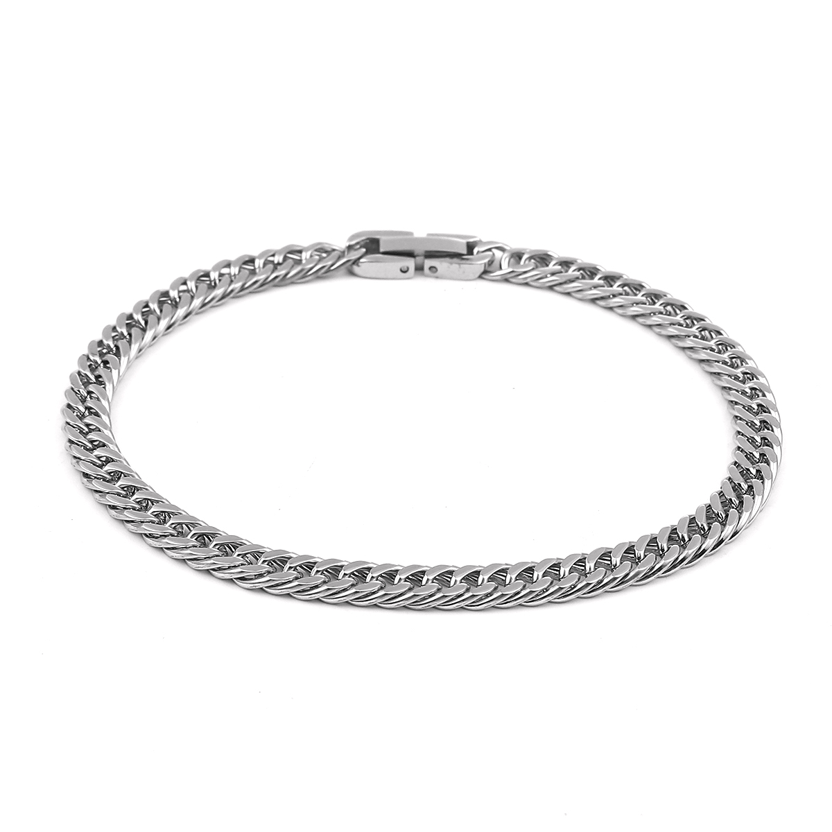 Picture of 304 Stainless Steel Link Curb Chain Bracelets Silver Tone 22cm(8 5/8") long, 1 Piece
