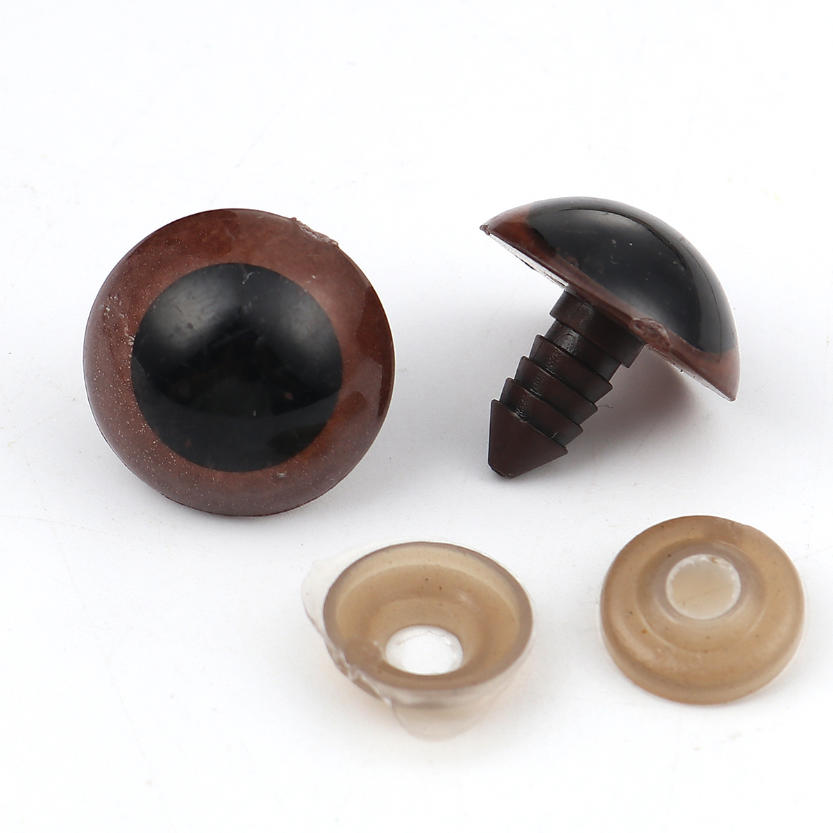 Immagine di Plastica Fabbricazione di Giocattolo Colore del Caffè Occhi 20mm x 19mm, 50 Seri