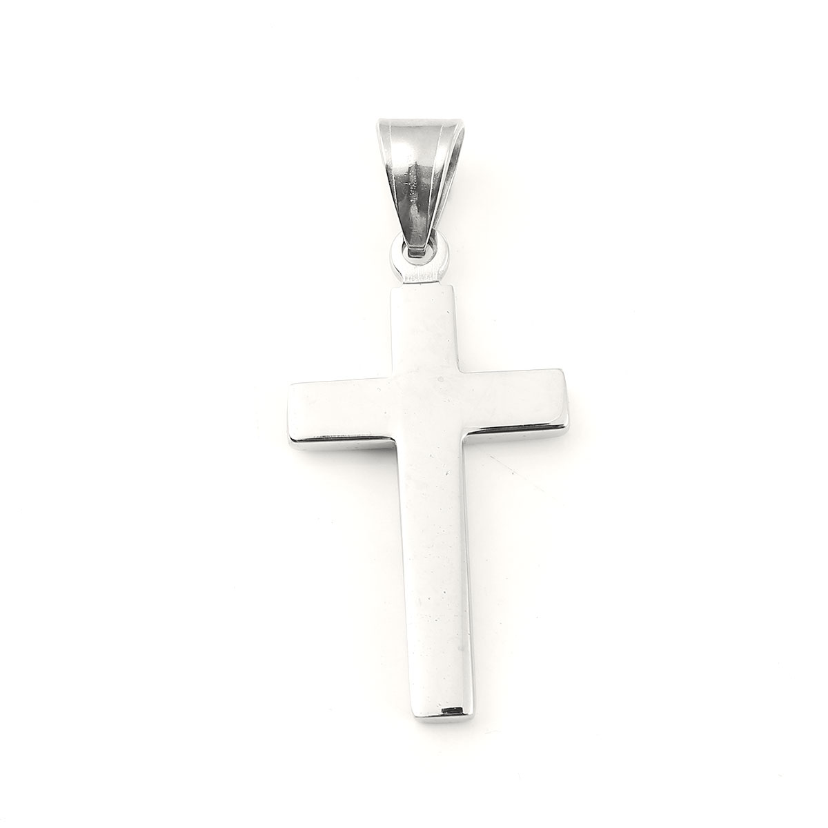 Picture of 316L Stainless Steel Pendants Cross Silver Tone 44mm(1 6/8") x 20mm( 6/8"), 1 Piece”
