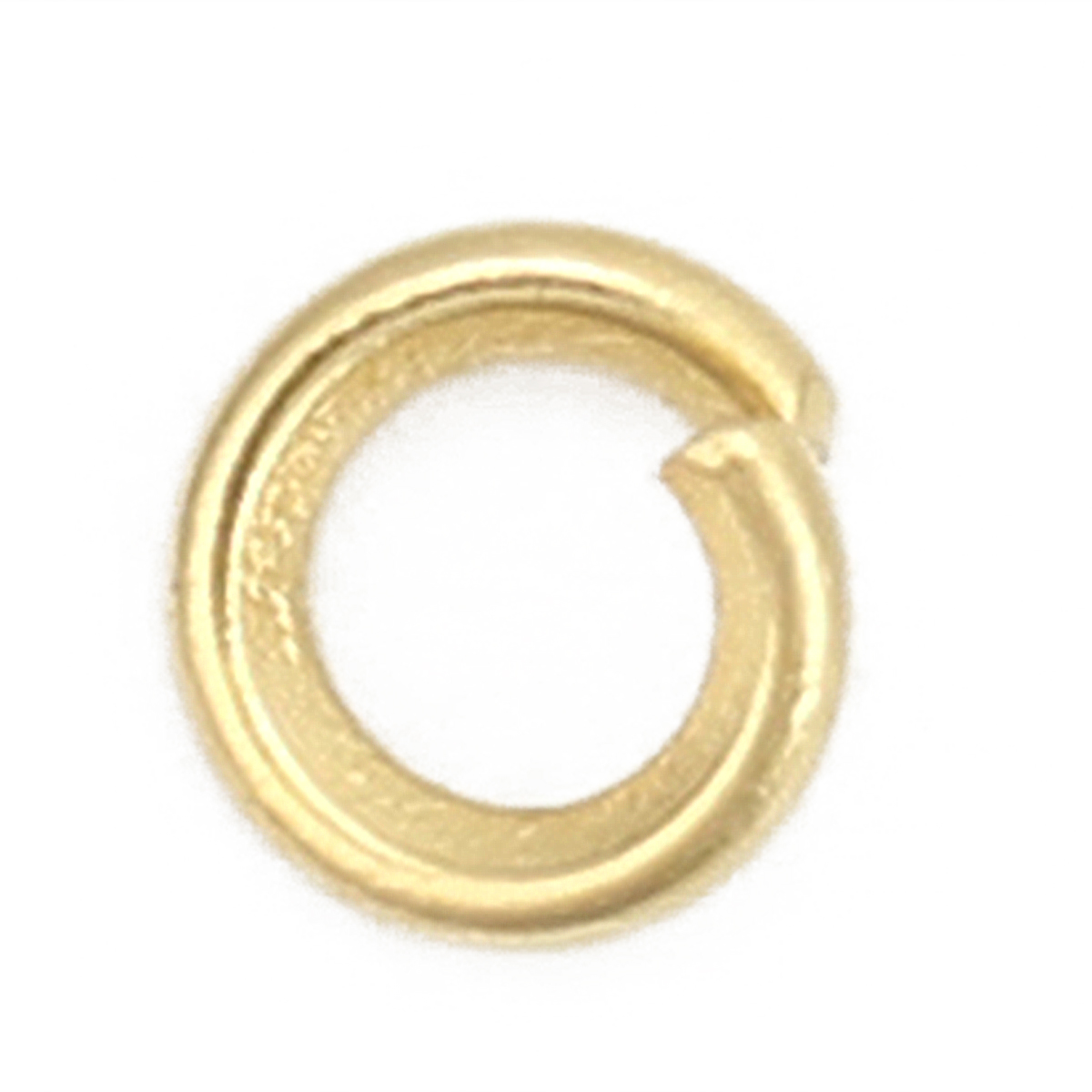 Bild von 200 Stück 3mm D., 0.6mm(23 Gauge) 304 Edelstahl Offen Sprungringe für die Schmuckherstellung Vergoldet Rund