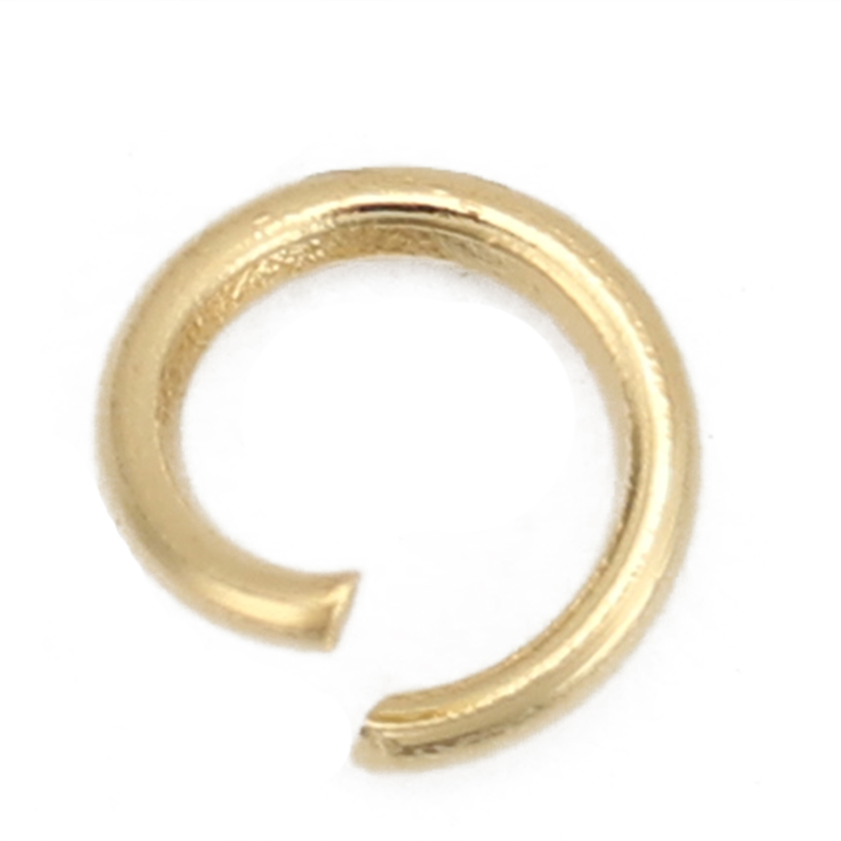 Bild von 200 Stück 4mm D., 0.6mm(23 Gauge) 304 Edelstahl Offen Sprungringe für die Schmuckherstellung Vergoldet Rund