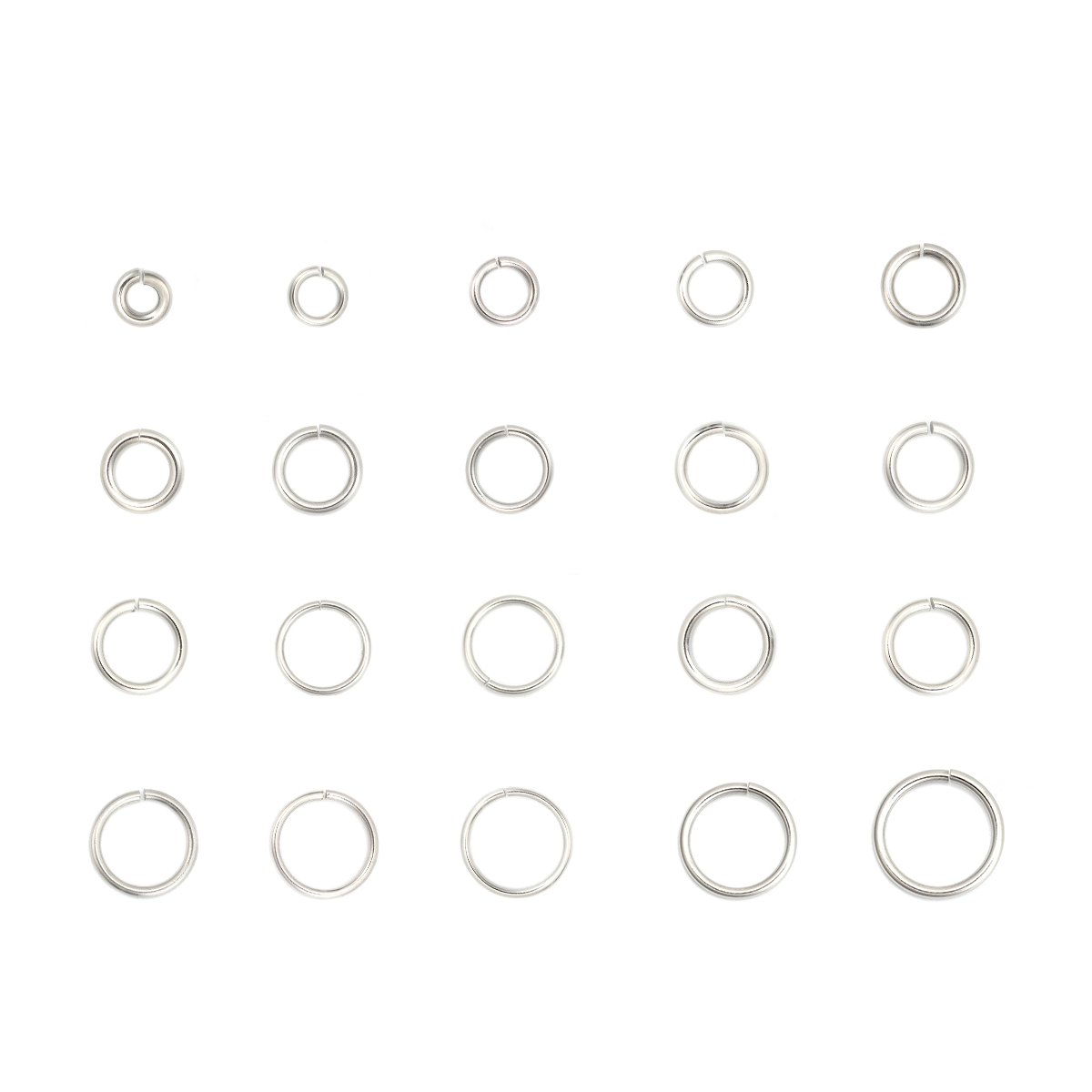 Picture of 20 PCs 18mm Dia., 2.5mm 304 Stainless Steel Open Jump Rings Findings For Jewelry Making Silver Tone Round