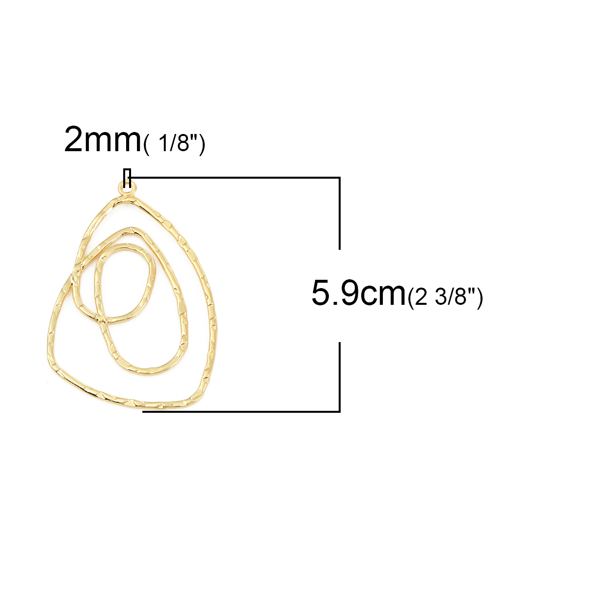 Picture of Zinc Based Alloy Pendants Irregular Gold Plated 59mm(2 3/8") x 40mm(1 5/8"), 5 PCs