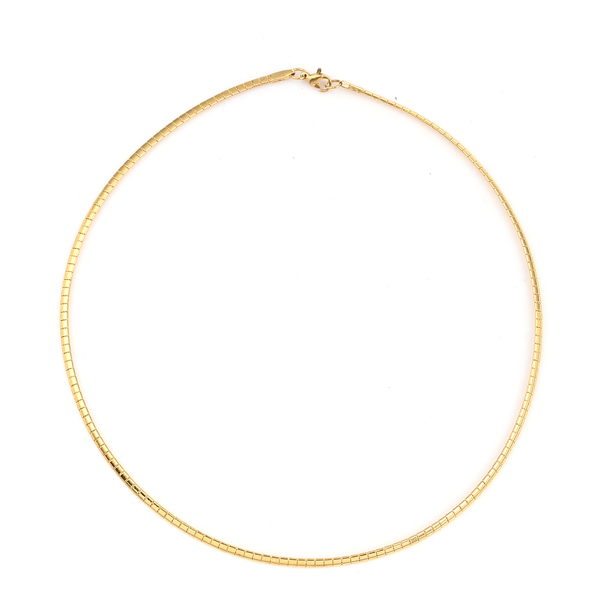 Изображение 1 ШТ вакуумное покрытие 304 Нержавеющая Сталь Ожерелье-чокер Позолоченный 45.3см Длина