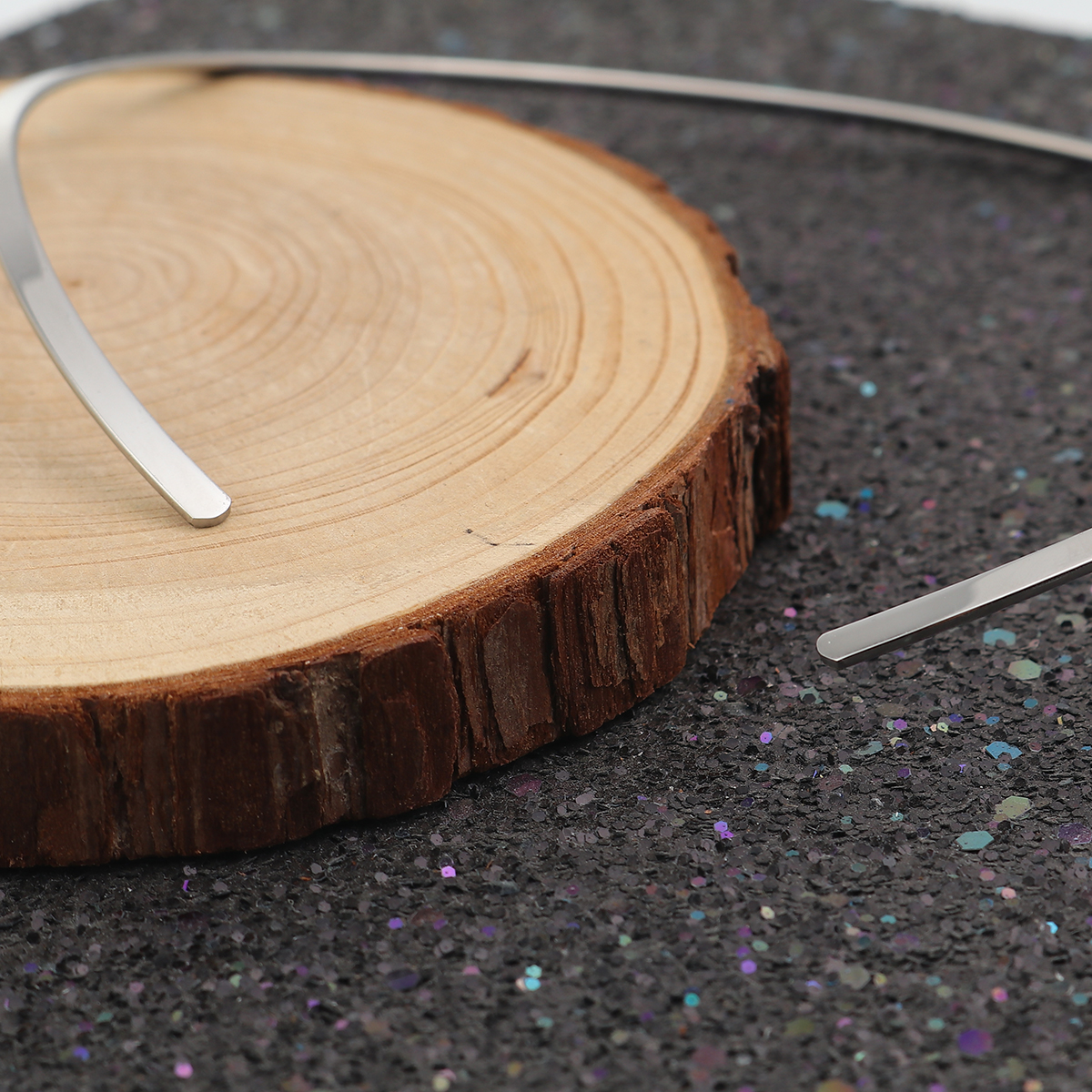 Picture of 304 Stainless Steel Collar Neck Ring Necklace Silver Tone 42.5cm(16 6/8") long, 1 Piece