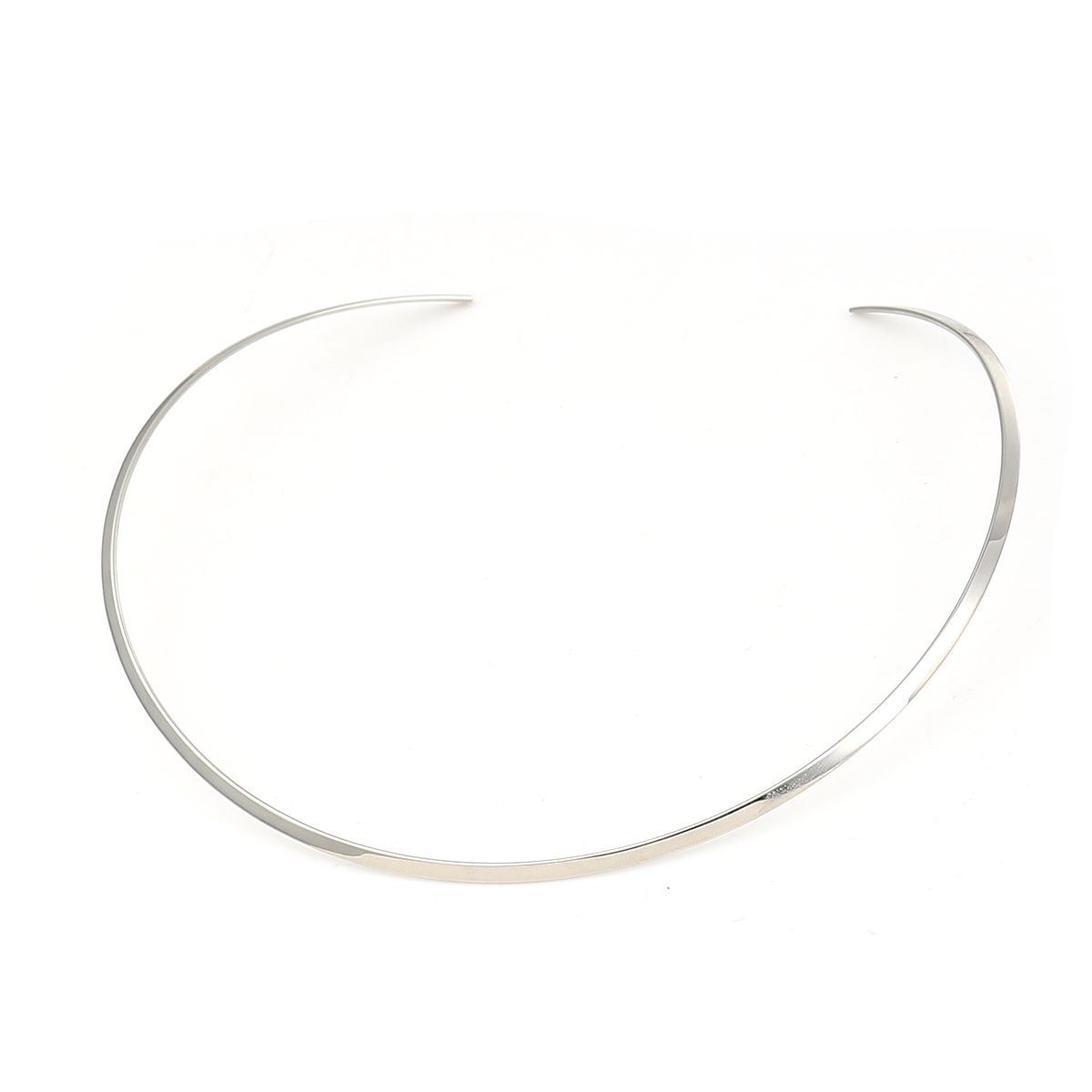 Image de Collier Tour de Cou en 304 Acier Inoxydable Argent Mat 38cm Long, 1 Pièce