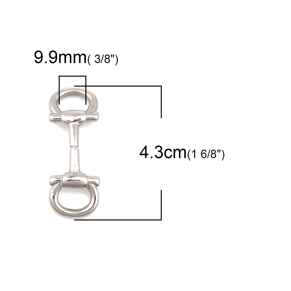 316ステンレス鋼 鋳造 コネクター シルバートーン 4.3cm x 1.6cm、 1 の画像