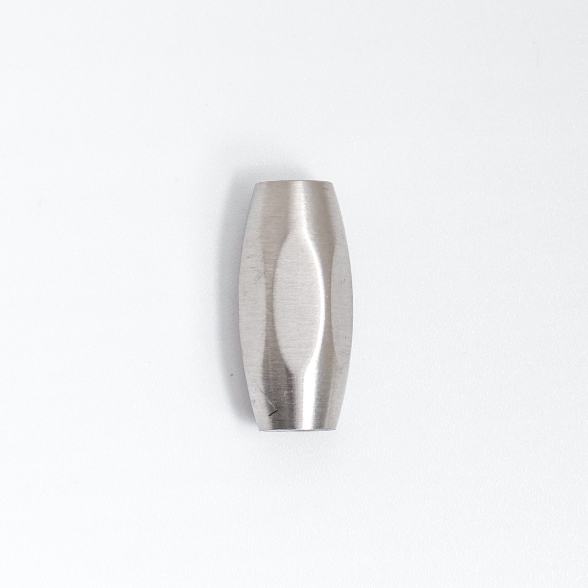 Picture of 304 Stainless Steel Magnetic Clasps Barrel Silver Tone Faceted Frosted 19mm x 9mm, 1 Piece