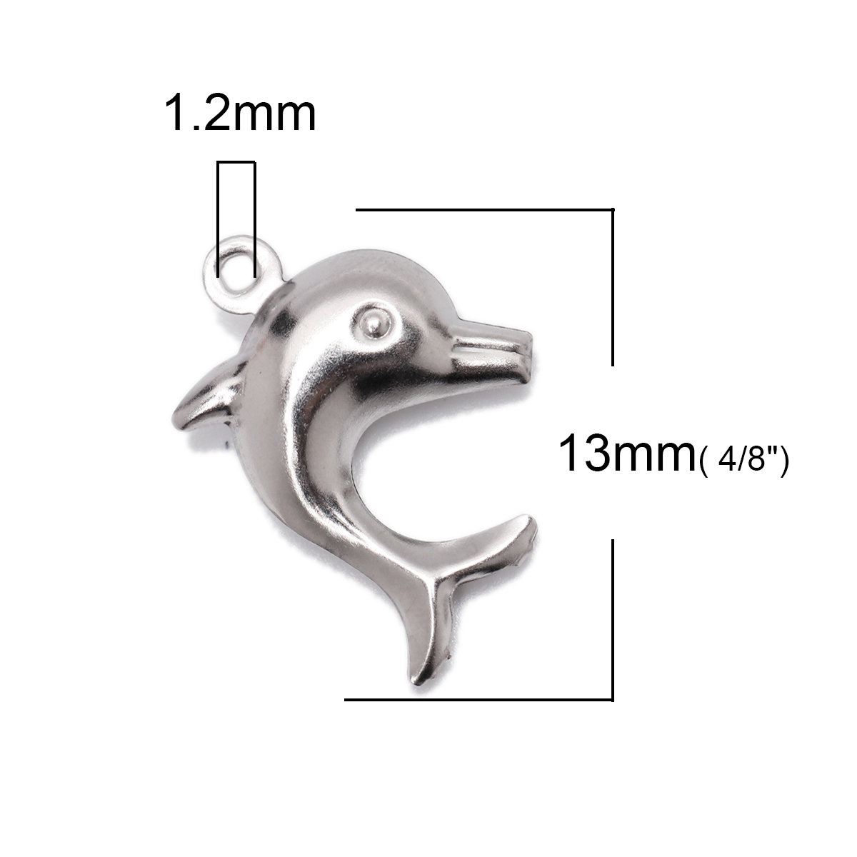Immagine di 304 Acciaio Inossidabile Gioielli Oceanici Charms Delfino Tono Argento 19mm x 14mm, 10 Pz