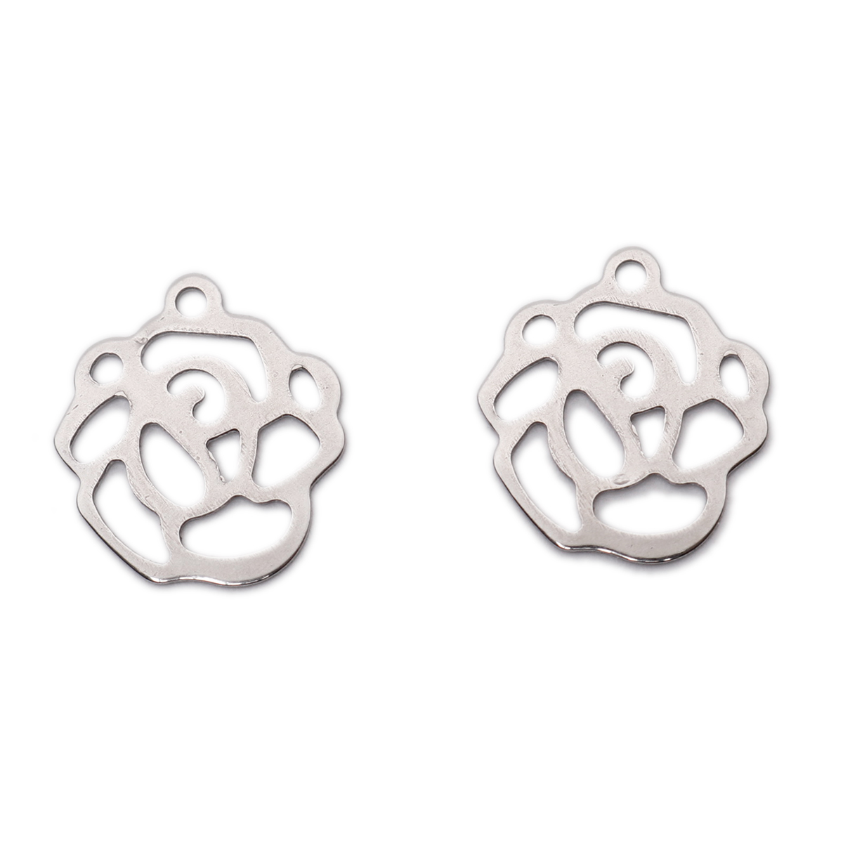 Picture of 304 Stainless Steel Chain Tail Extender Charms Irregular Silver Tone 14mm x 12mm, 10 PCs