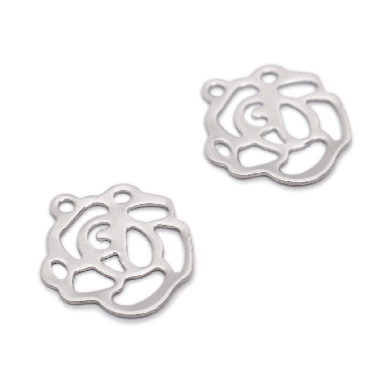 Picture of 304 Stainless Steel Chain Tail Extender Charms Irregular Silver Tone 14mm x 12mm, 10 PCs