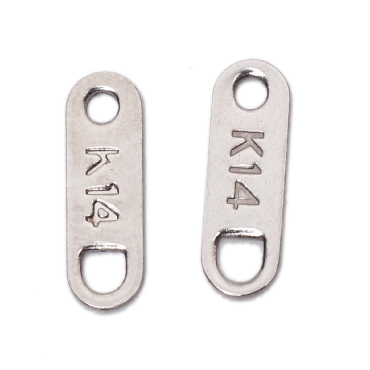 Picture of 304 Stainless Steel Chain Tail Extender Connectors For Jewelry Necklace Bracelet Silver Tone Oval Message 11mm x 3mm, 10 PCs