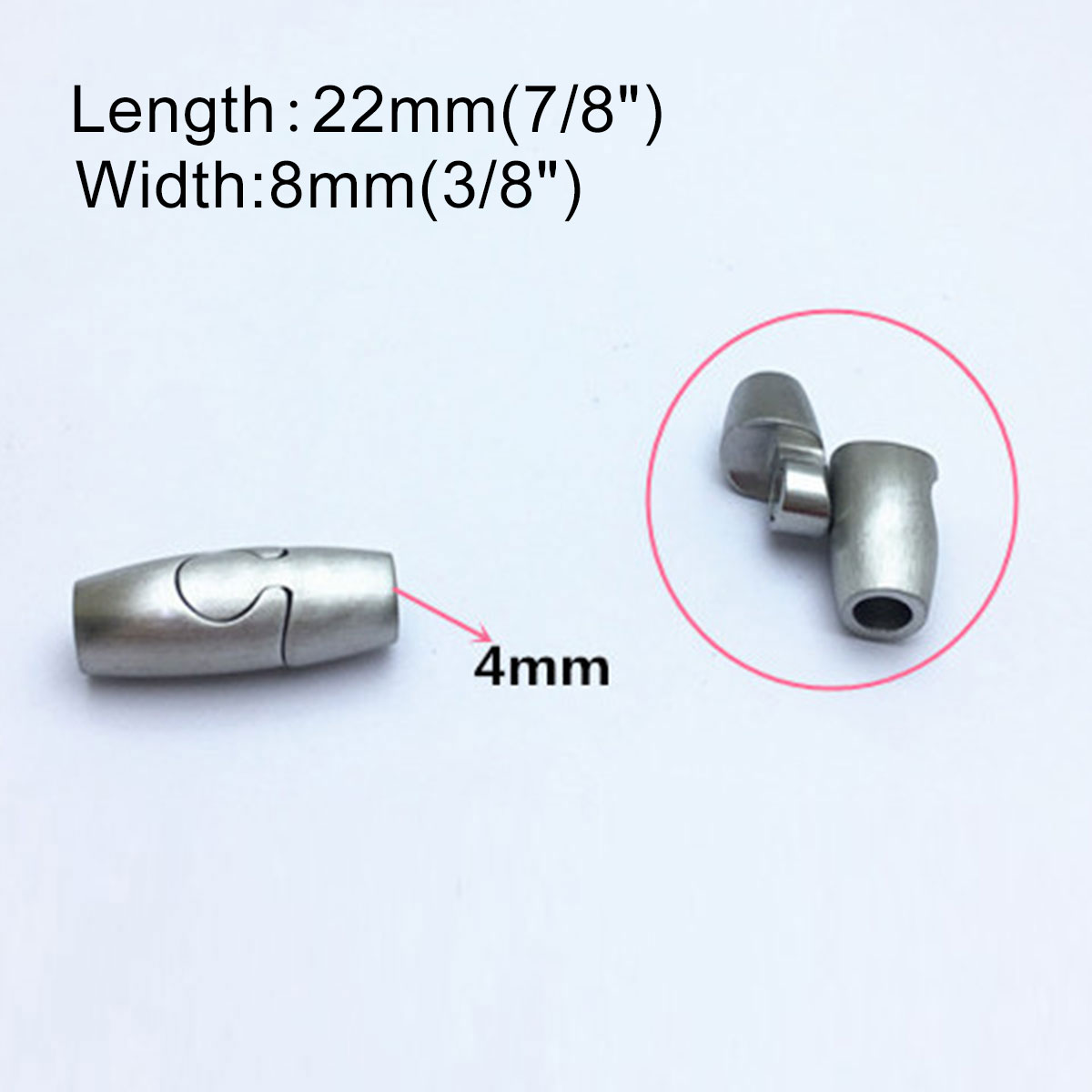 Immagine di 304 Acciaio Inossidabile Colata Chiusura Magnetica Barile Tono Argento 22mm x 8mm, 1 Pz