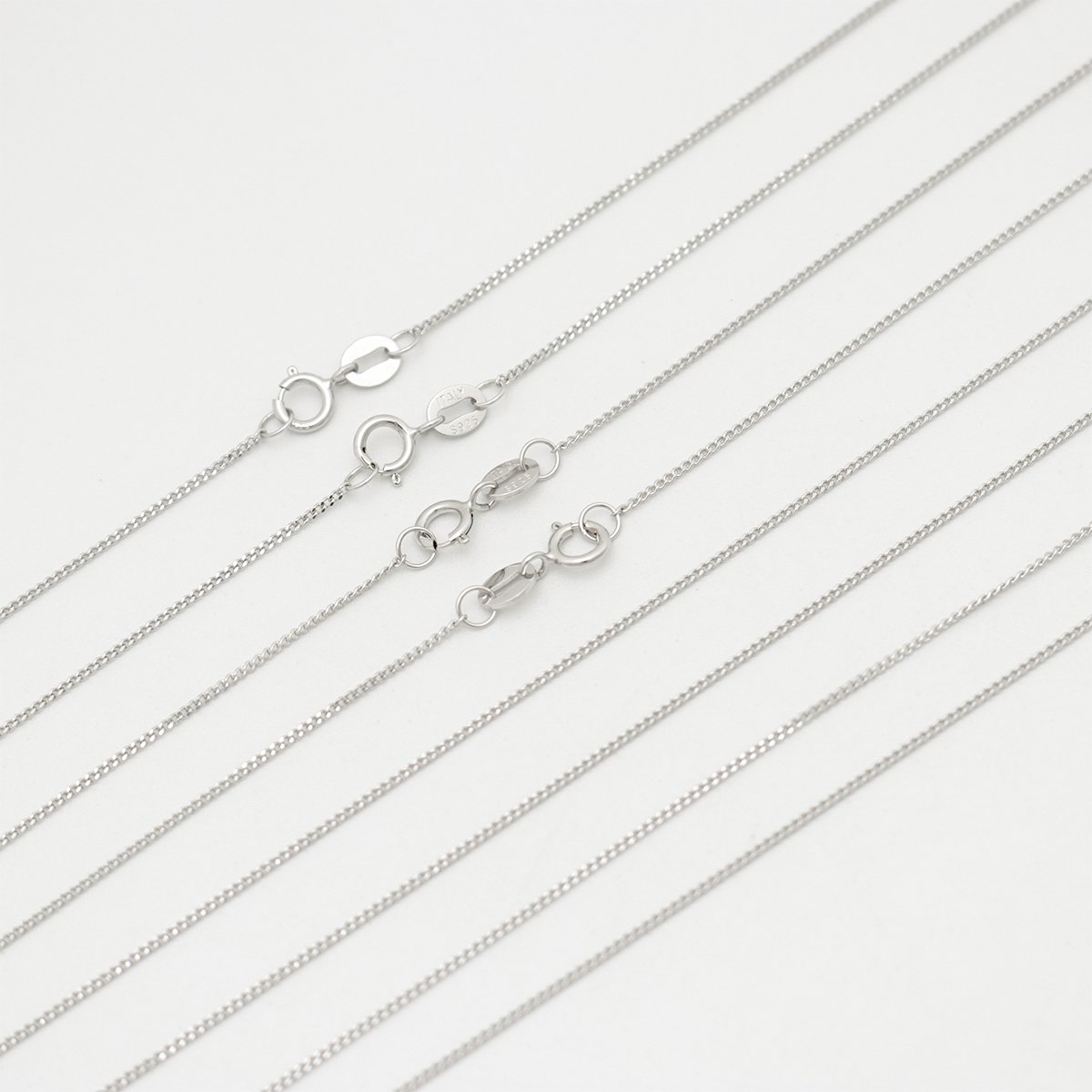 Bild von Sterling Silber Panzerkette Kette Halskette Silbrig 45.7cm lang, 1 Strang