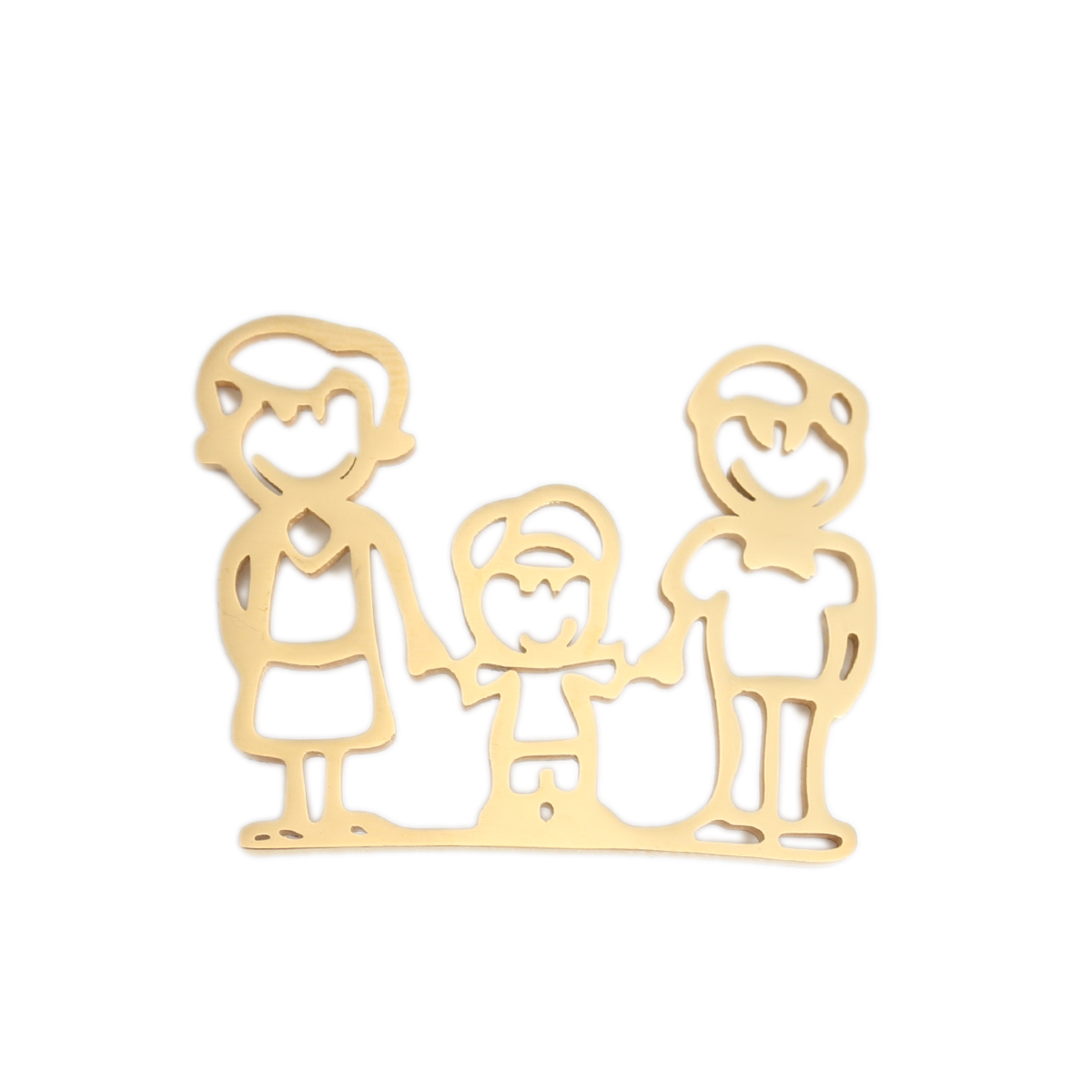 Image de Connecteurs en 304 Acier Inoxydable Humain Doré Creux à Strass 27mm x 23mm, 3 Pcs