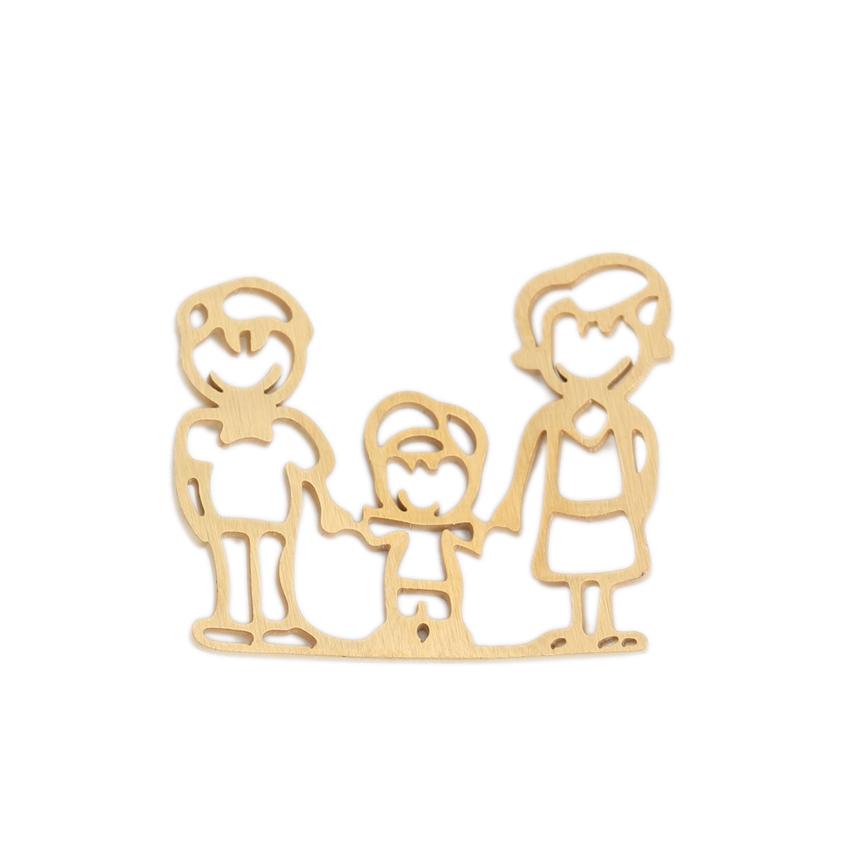 Image de Connecteurs en 304 Acier Inoxydable Humain Doré Creux à Strass 27mm x 23mm, 3 Pcs