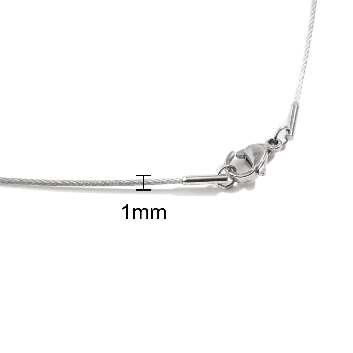 Picture of 304 Stainless Steel Simple Collar Neck Ring Necklace Silver Tone 45cm(17 6/8") long, 1 Piece