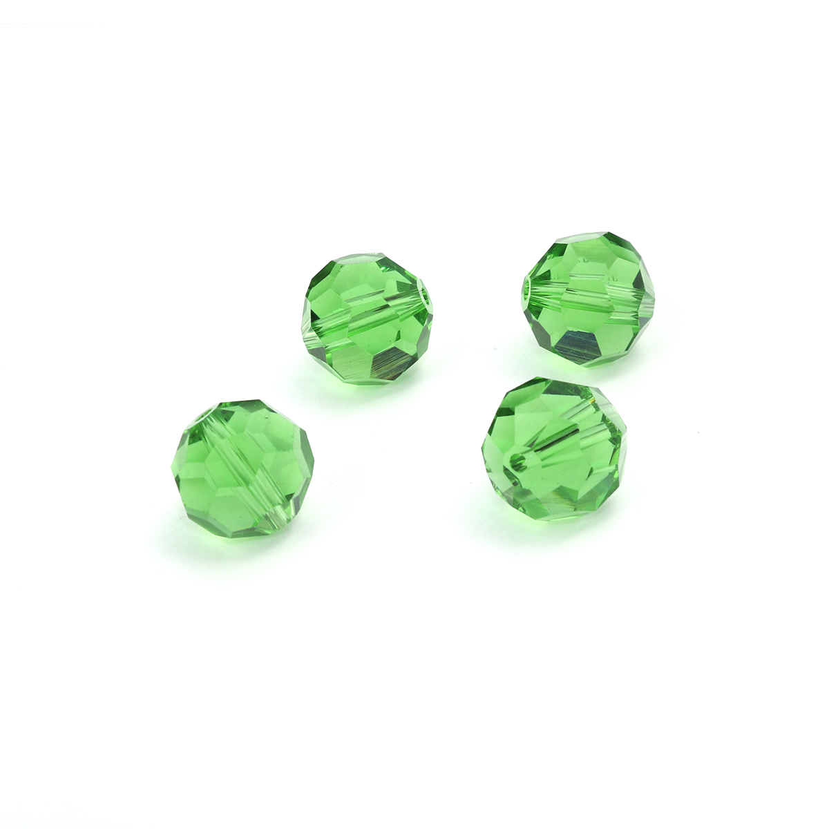 Immagine di Vetro Perline Tondo Verde Sezione Circa 13mm Dia, Foro: Circa 1.9mm, 10 Pz