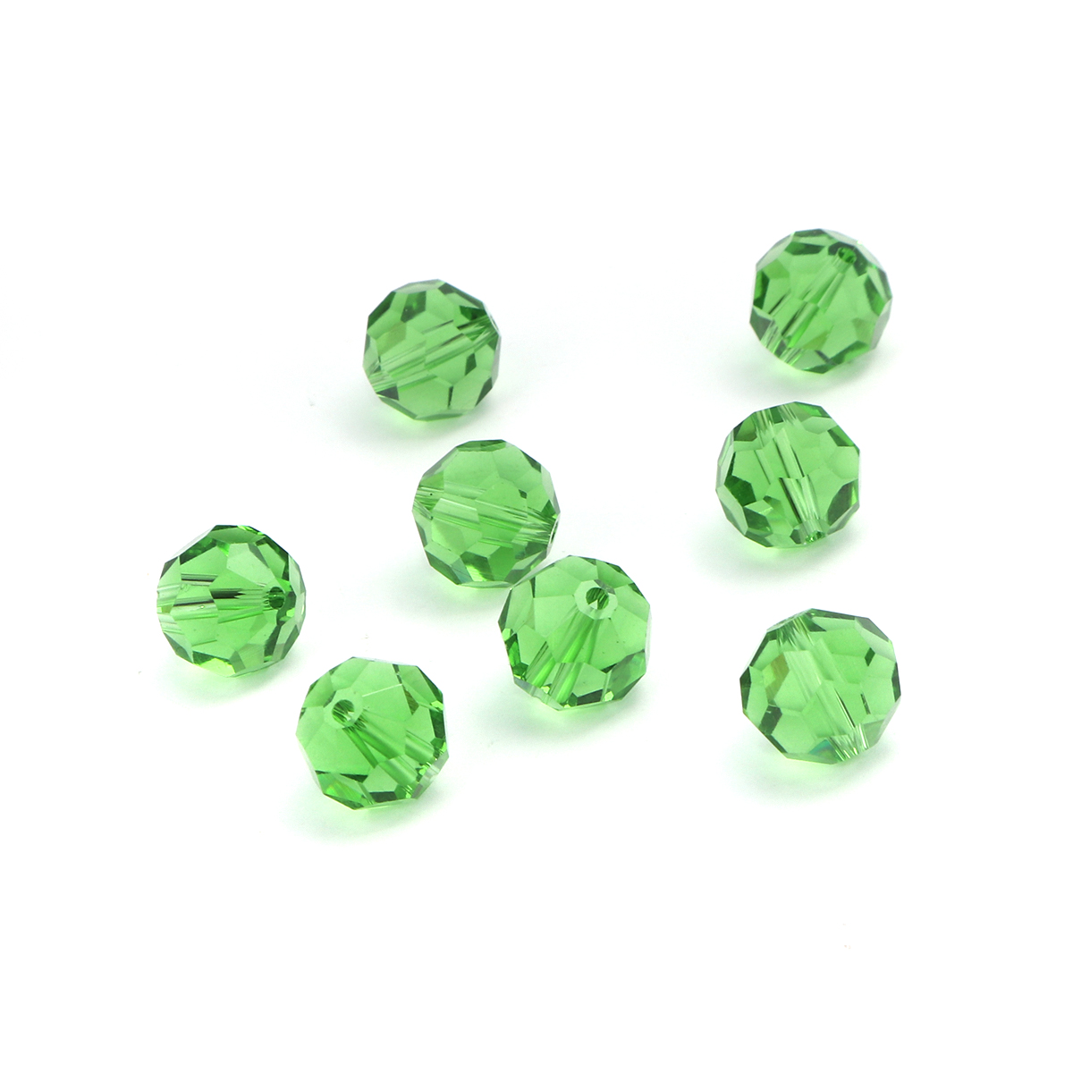 Immagine di Vetro Perline Tondo Verde Sezione Circa 13mm Dia, Foro: Circa 1.9mm, 10 Pz