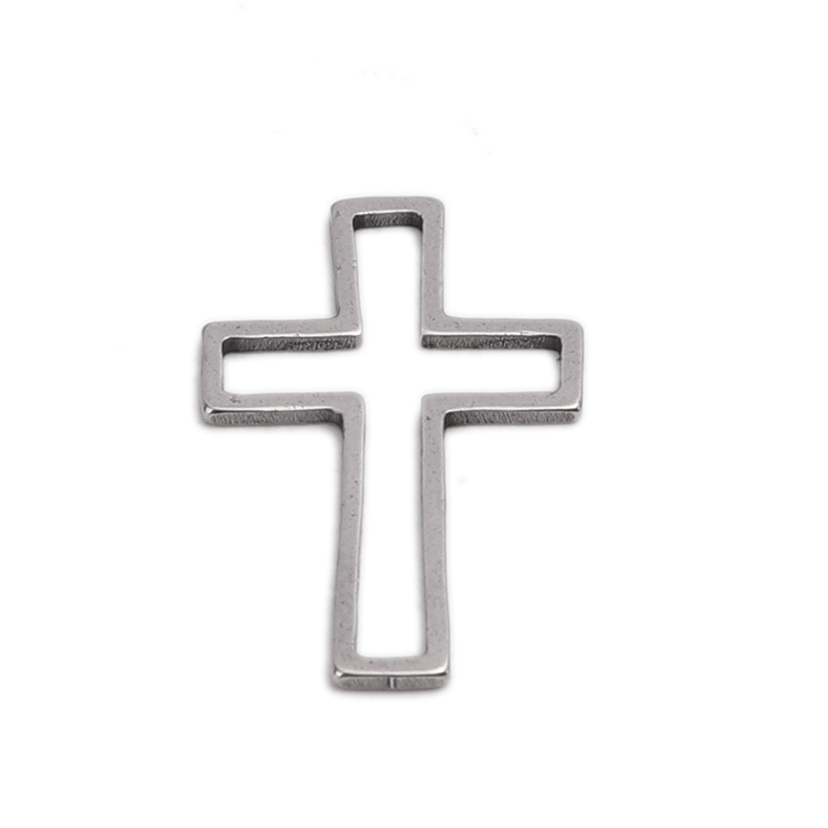 304ステンレス鋼 フレームコネクタ  クロス シルバートーン 透かし 21mm x 14mm、 20 の画像