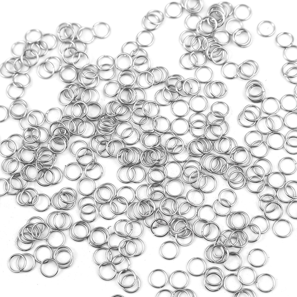 Image de 1000 Pcs 3.5mm Dia, 0.4mm(taille 26) Anneaux de Jonction pour la Fabrication de Bijoux Ouvert en Acier Inoxydable Argent Mat Rond