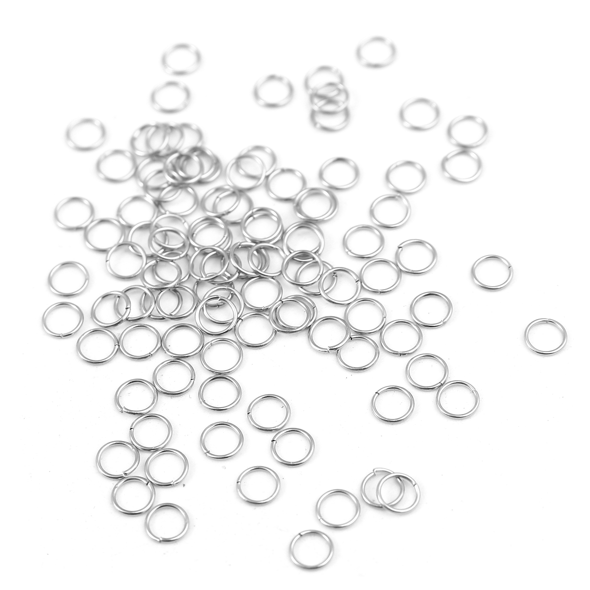 Image de 1000 Pcs 3.5mm Dia, 0.4mm(taille 26) Anneaux de Jonction pour la Fabrication de Bijoux Ouvert en Acier Inoxydable Argent Mat Rond