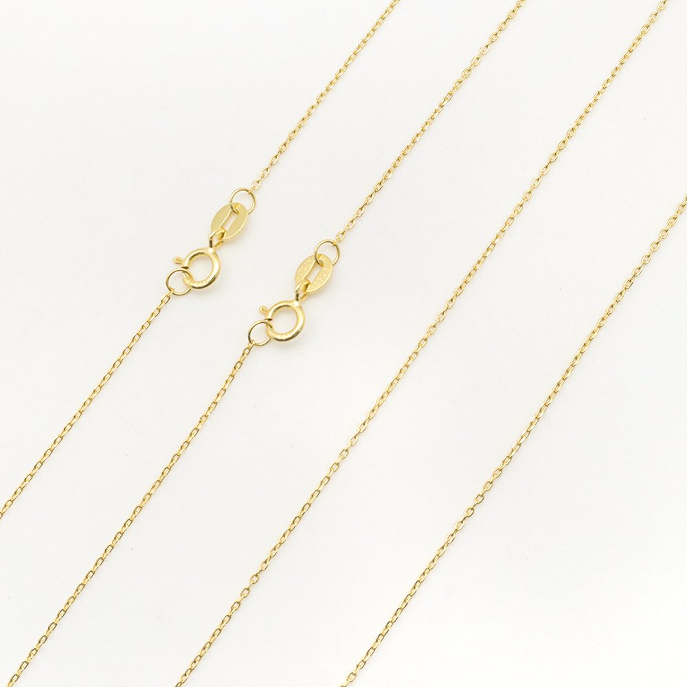 Изображение Чистое Серебро Позолоченные цепочки Ожерелья Позолоченный 45.7см Длина 1 ШТ