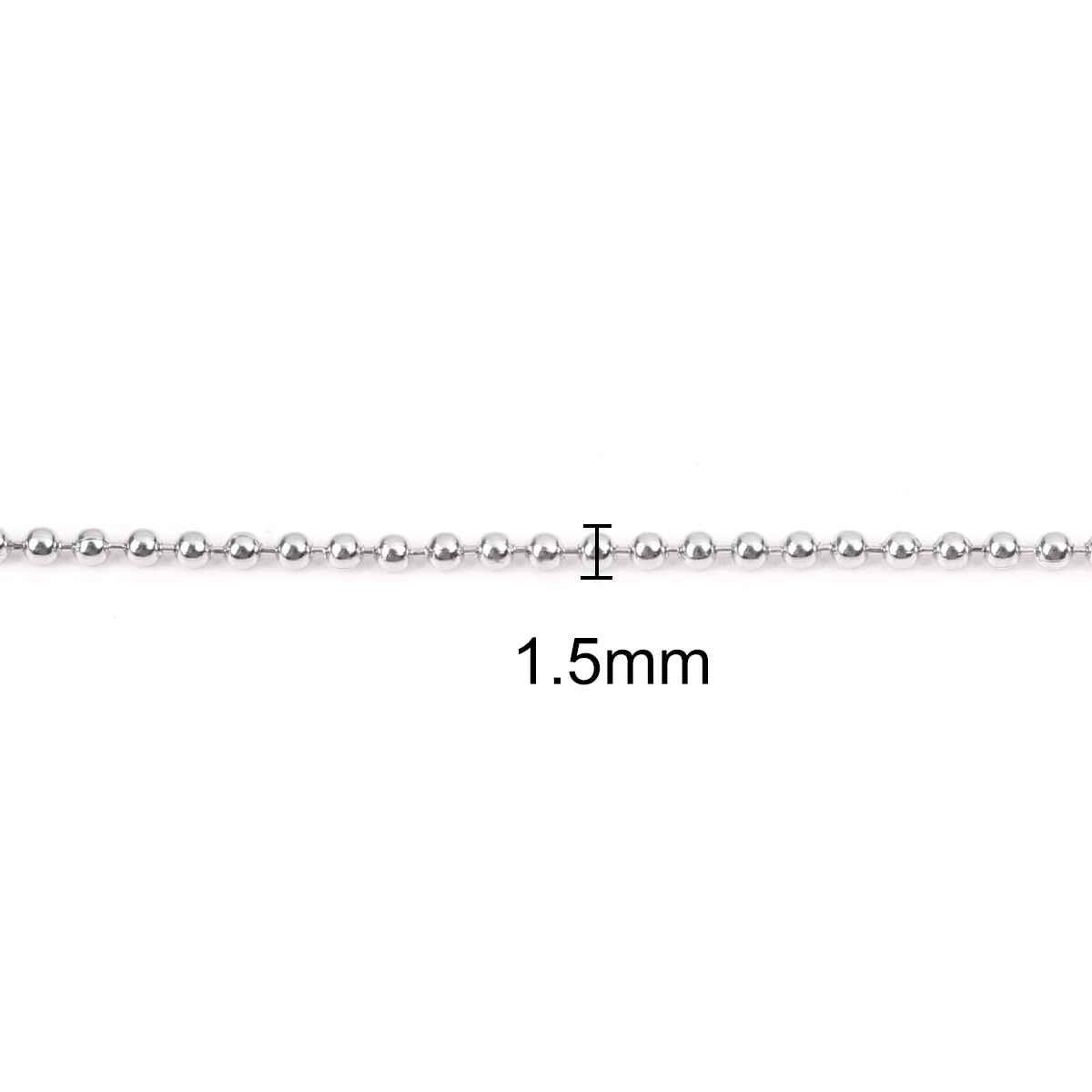 Picture of Stainless Steel Ball Chain Necklace Silver Tone 80cm(31 4/8") long, 10 PCs