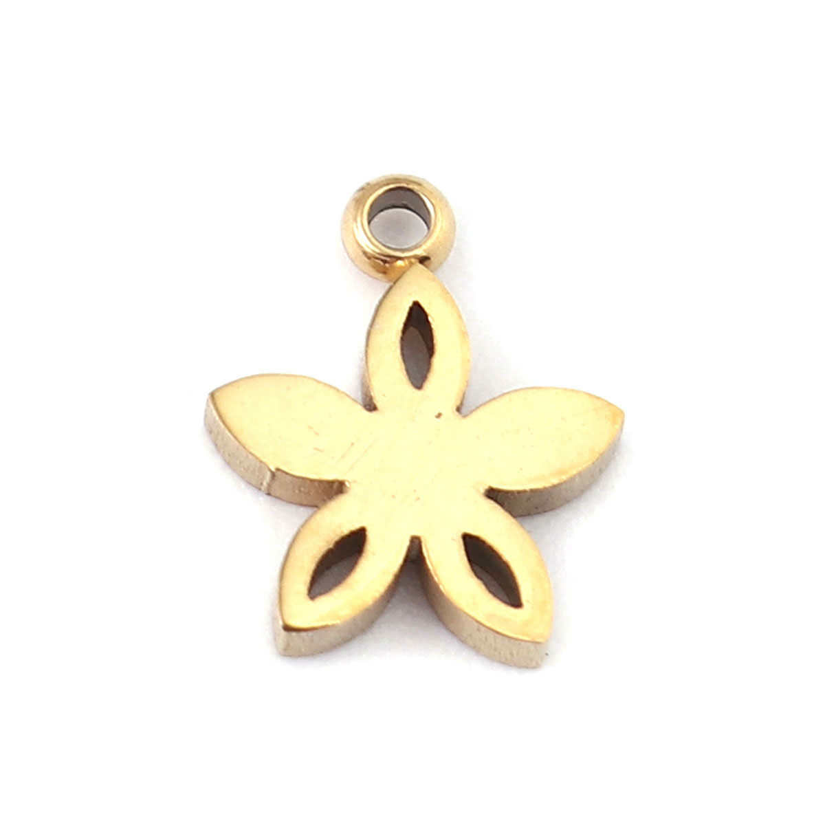 Picture of 304 Stainless Steel Charms Gold Plated Flower 9mm x 7mm, 5 PCs