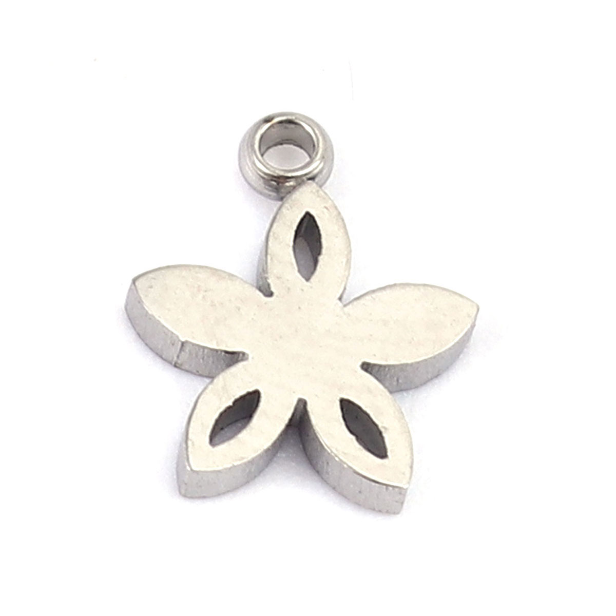 Picture of 304 Stainless Steel Charms Silver Tone Flower 9mm x 7mm, 5 PCs